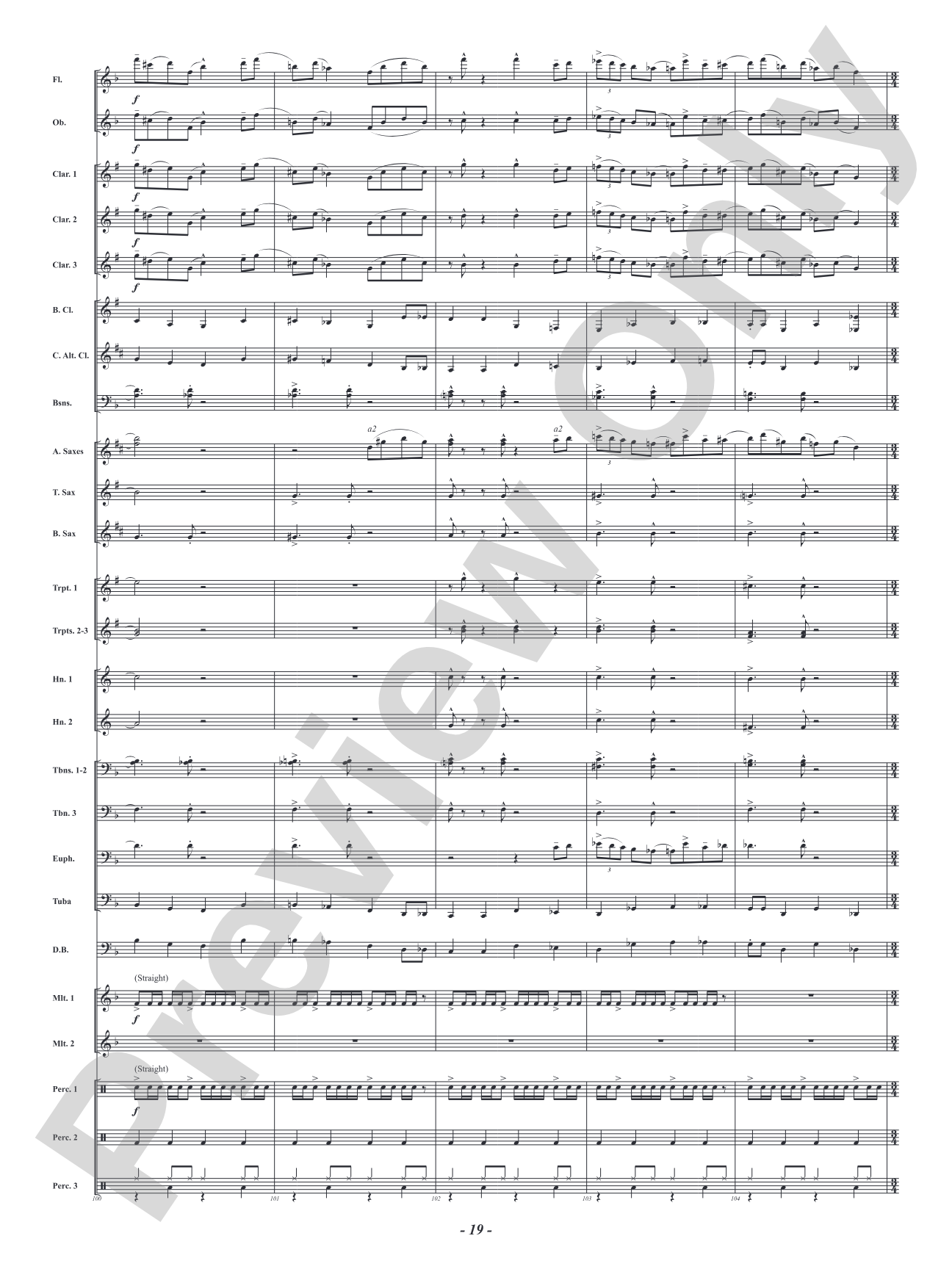 Five Mississippi Rush: Concert Band Conductor Score & Parts