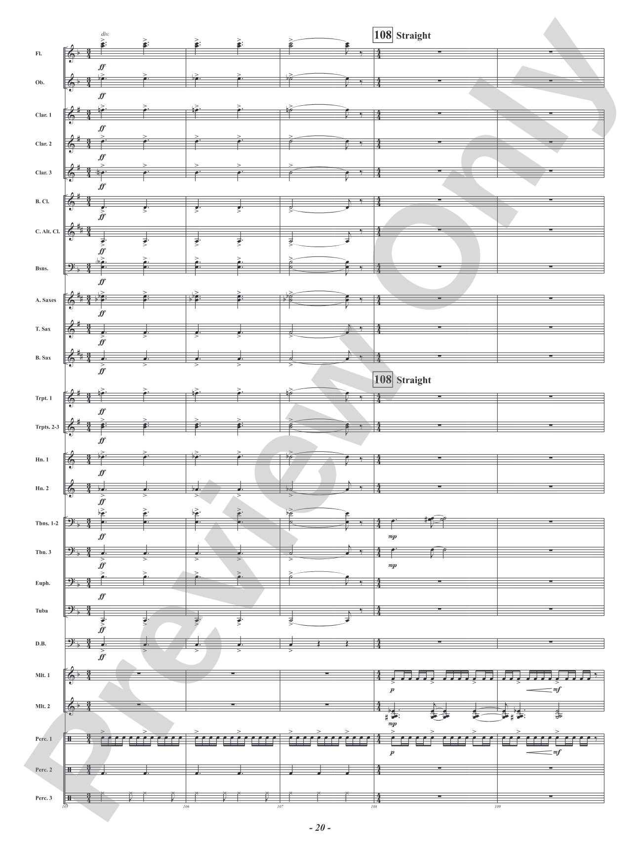 Five Mississippi Rush: Concert Band Conductor Score & Parts
