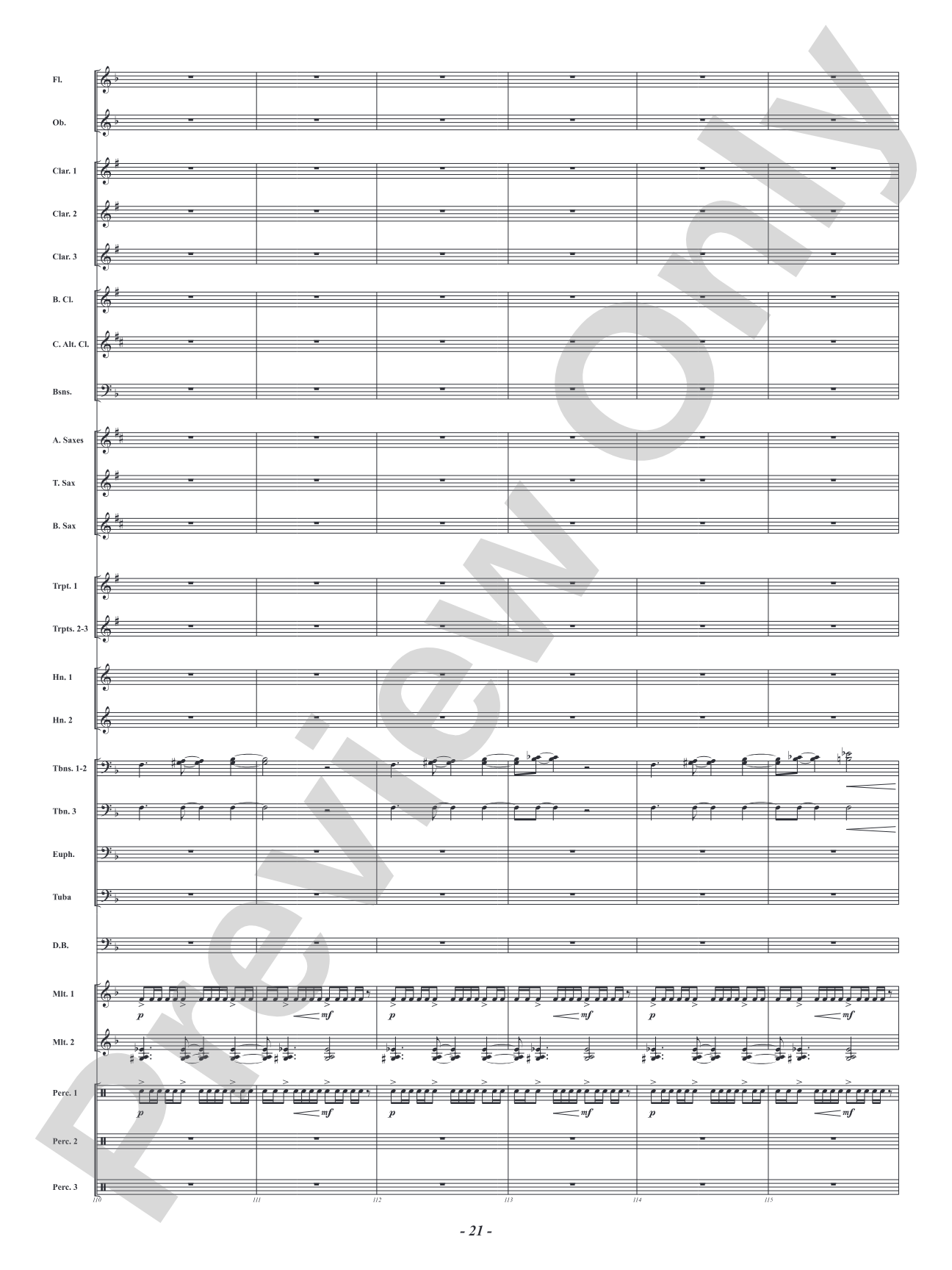 Five Mississippi Rush: Concert Band Conductor Score & Parts