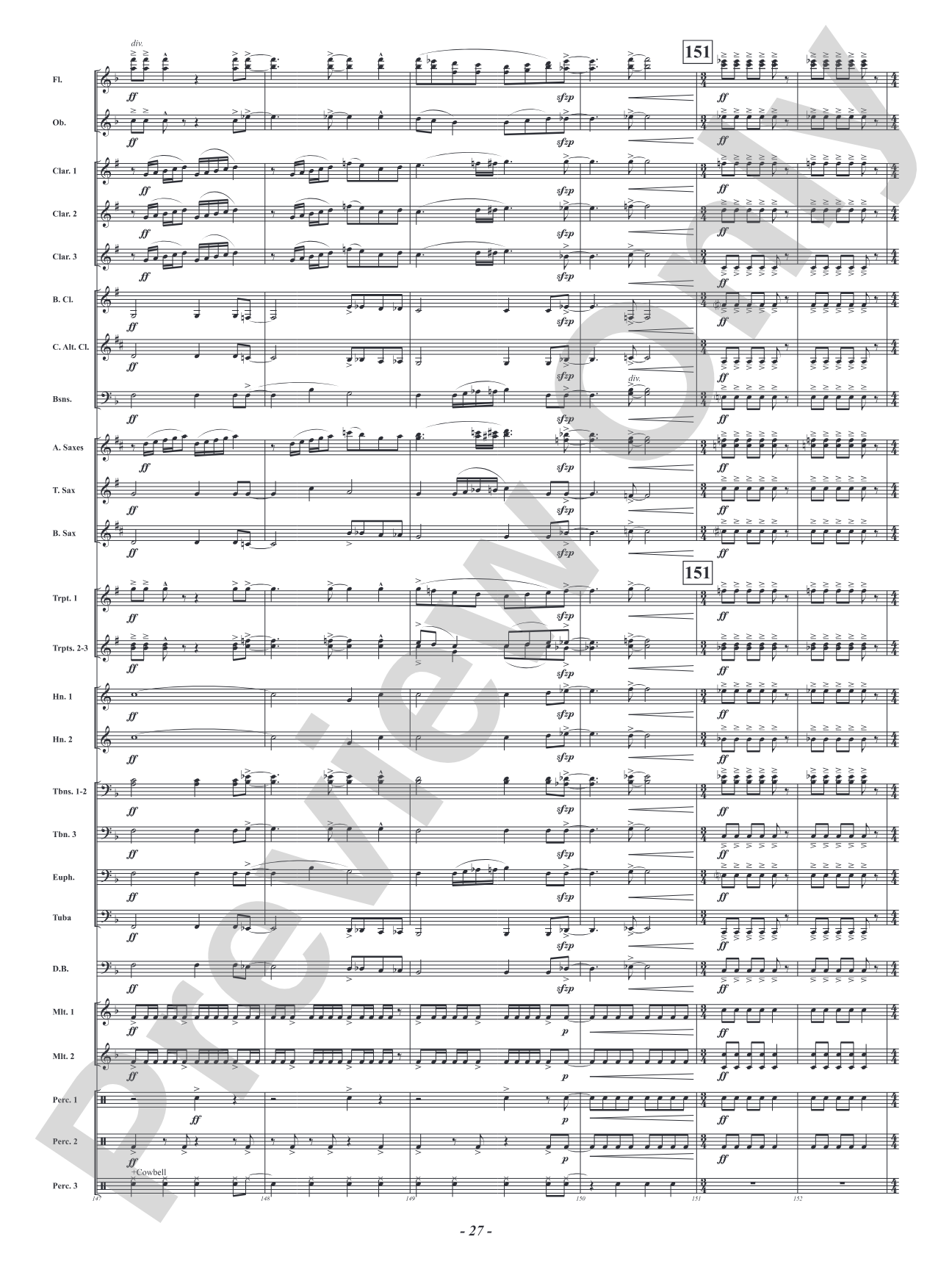 Five Mississippi Rush: Concert Band Conductor Score & Parts