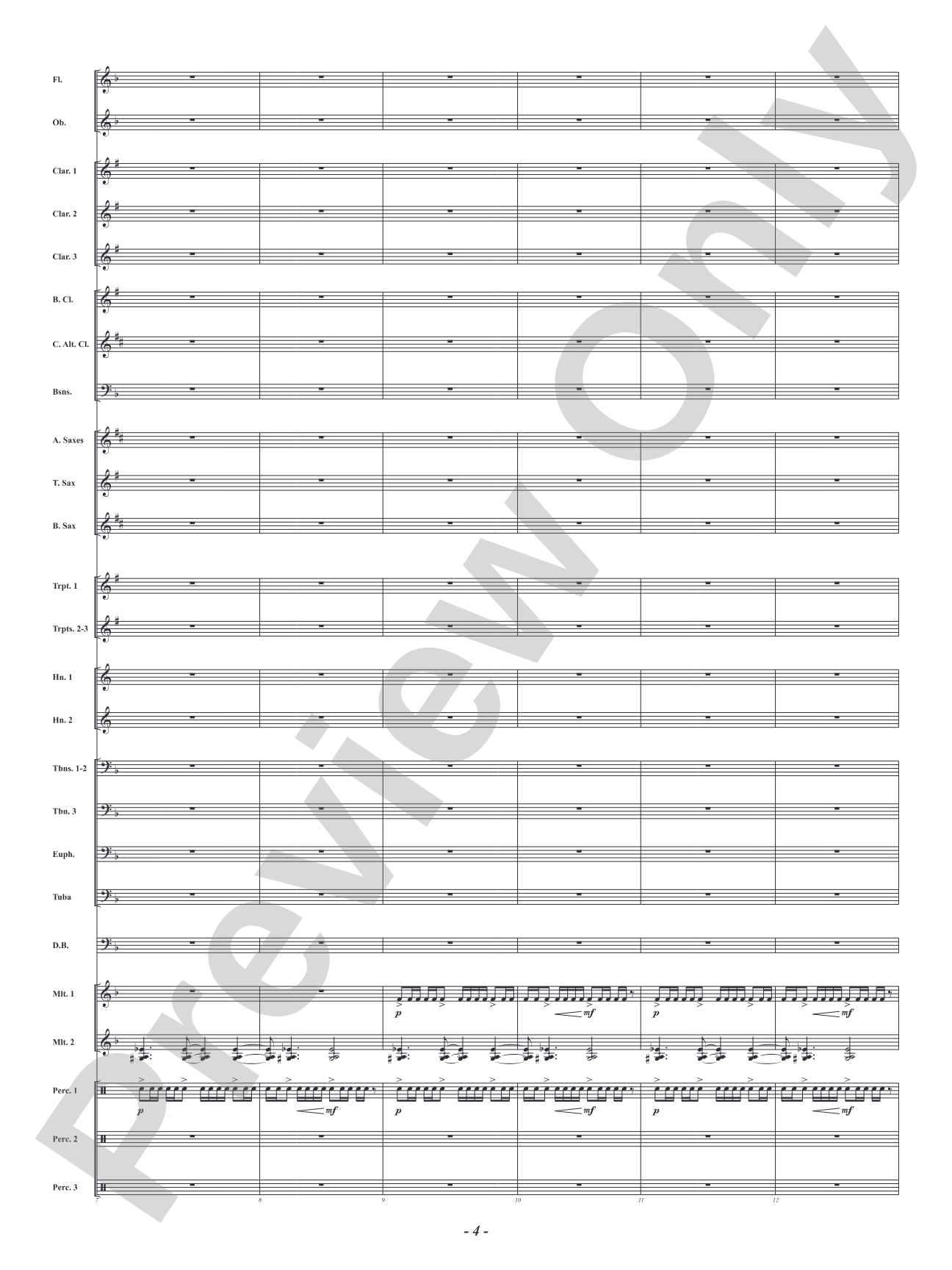 Five Mississippi Rush: Concert Band Conductor Score & Parts