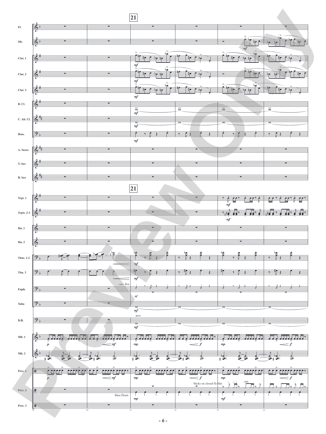 Five Mississippi Rush: Concert Band Conductor Score & Parts