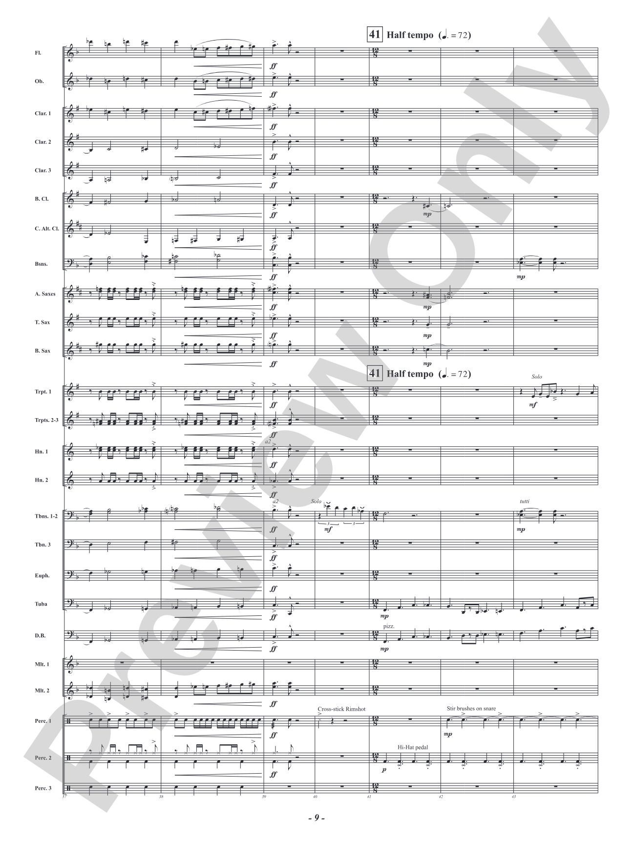 Five Mississippi Rush: Concert Band Conductor Score & Parts