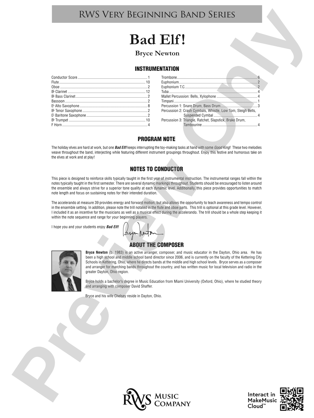 Bad Elf!: Concert Band Conductor Score & Parts