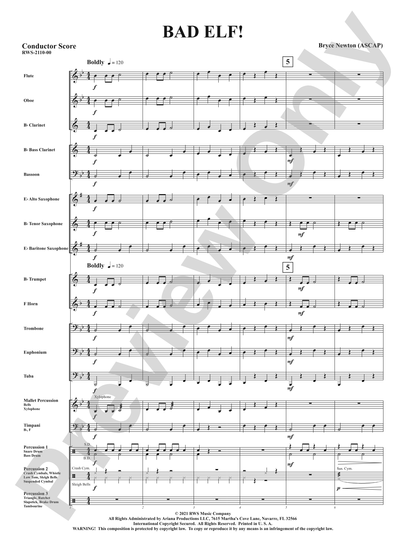 Bad Elf!: Concert Band Conductor Score & Parts