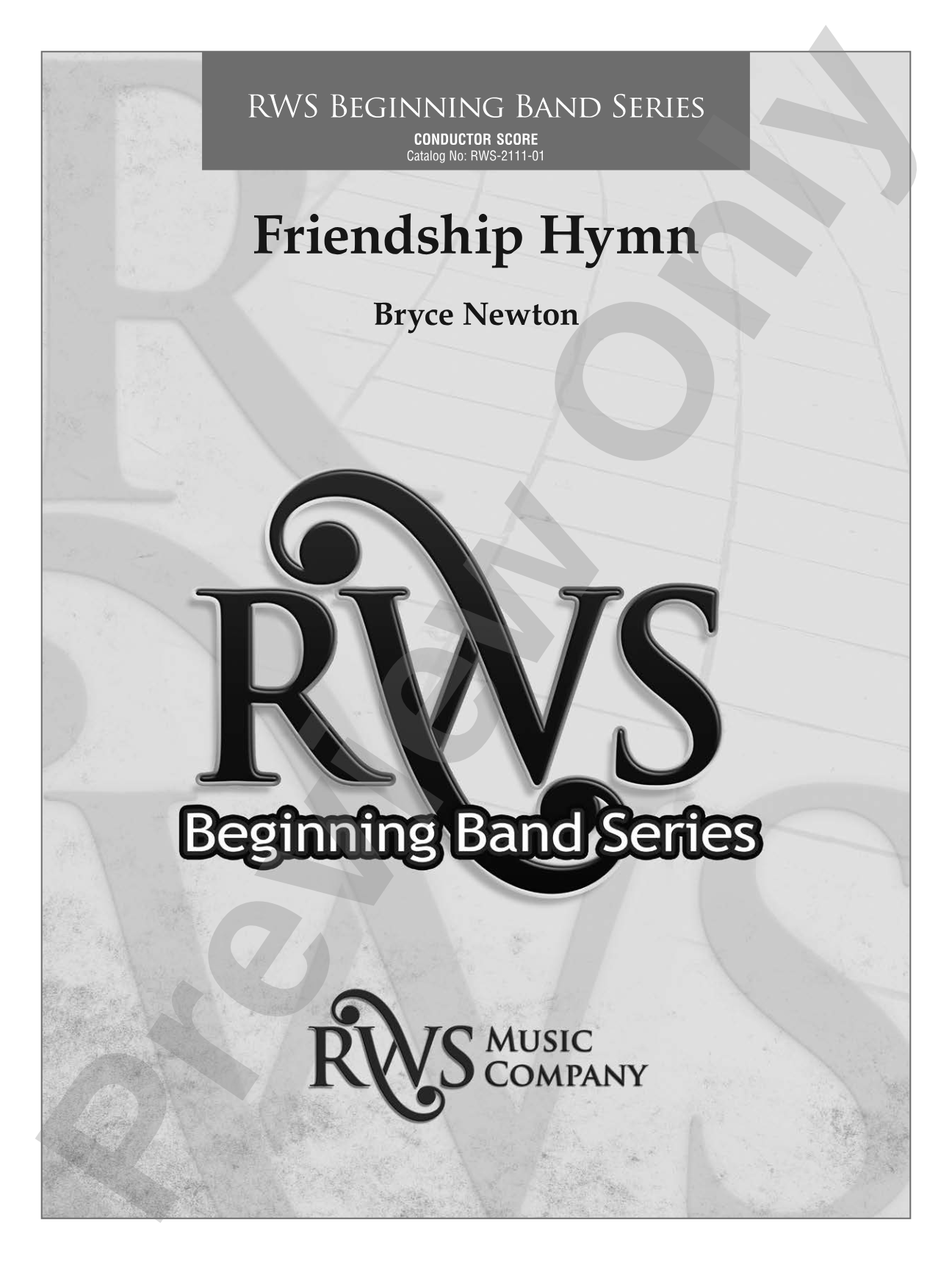 Friendship Hymn: Concert Band Conductor Score & Parts