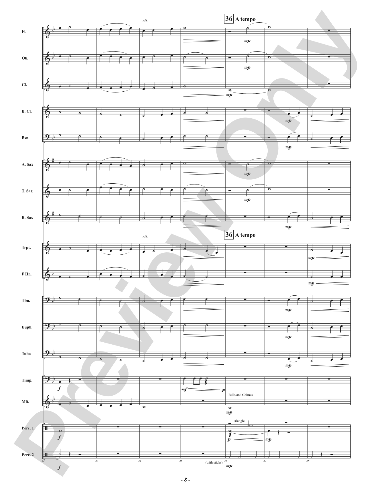 Friendship Hymn: Concert Band Conductor Score & Parts