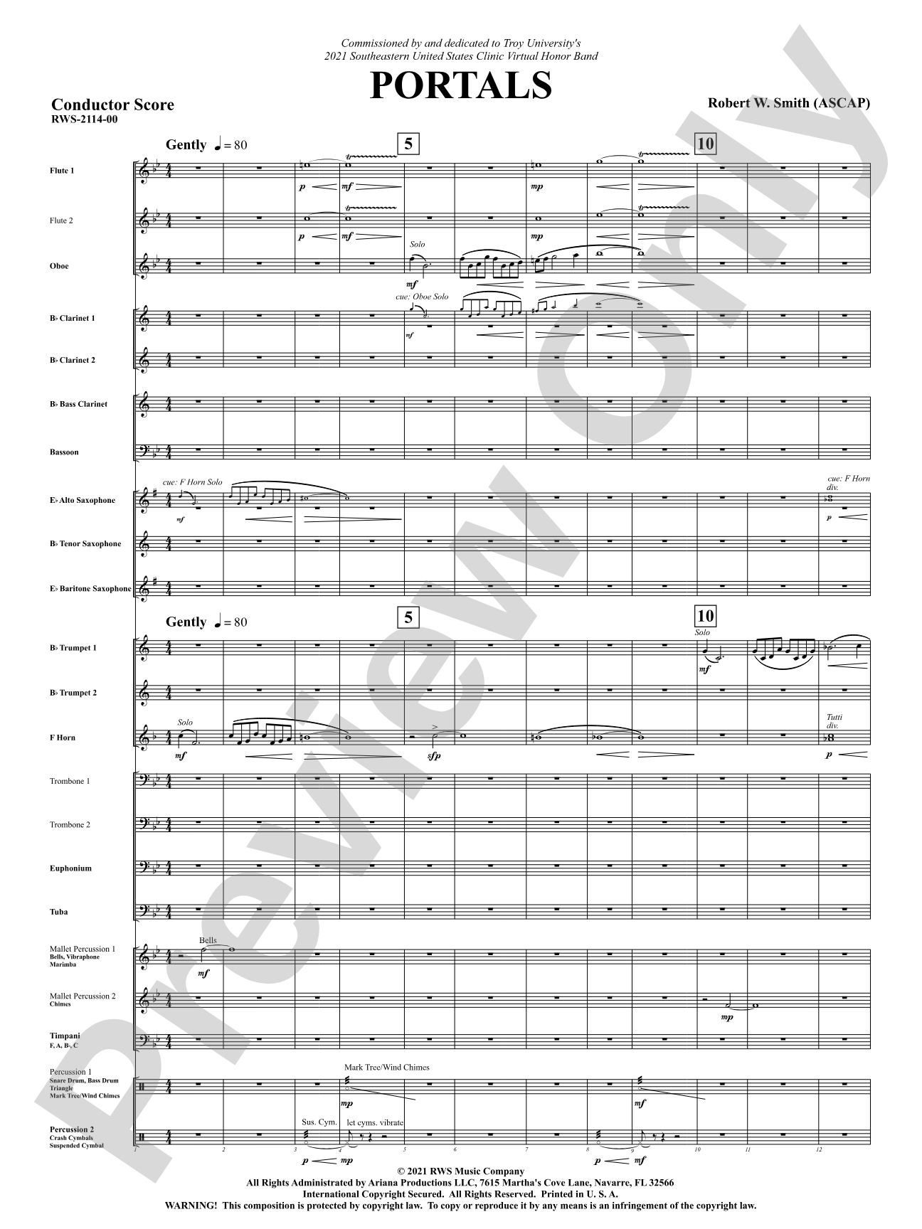 Portals: Concert Band Conductor Score & Parts