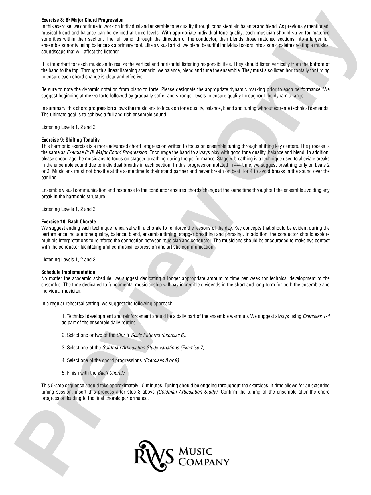 Keys to Success: Sonority and Technique - Warm-Ups for Symphonic Band: Concert Band Conductor Score & Parts