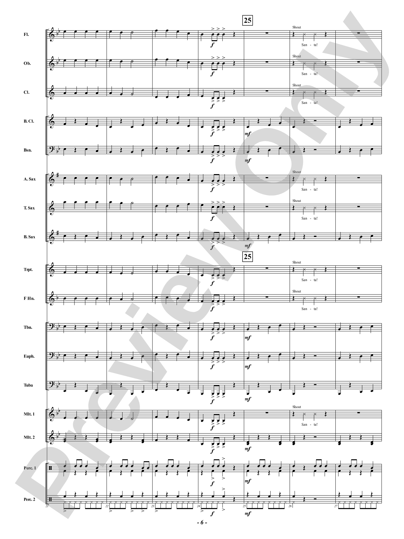 I Saw Santa Dance the Samba on His Sleigh: Concert Band Conductor Score & Parts
