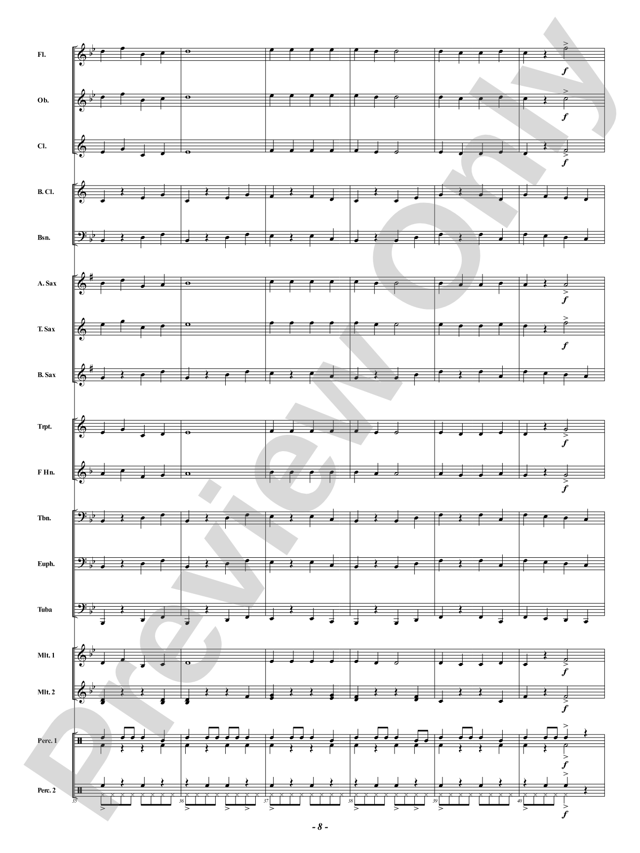 I Saw Santa Dance the Samba on His Sleigh: Concert Band Conductor Score & Parts