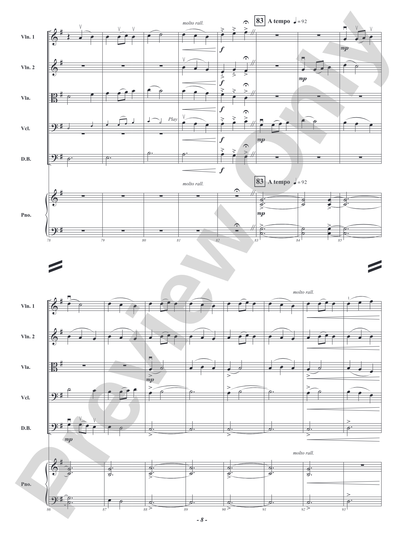 View from a Porch Swing: String Orchestra Conductor Score & Parts