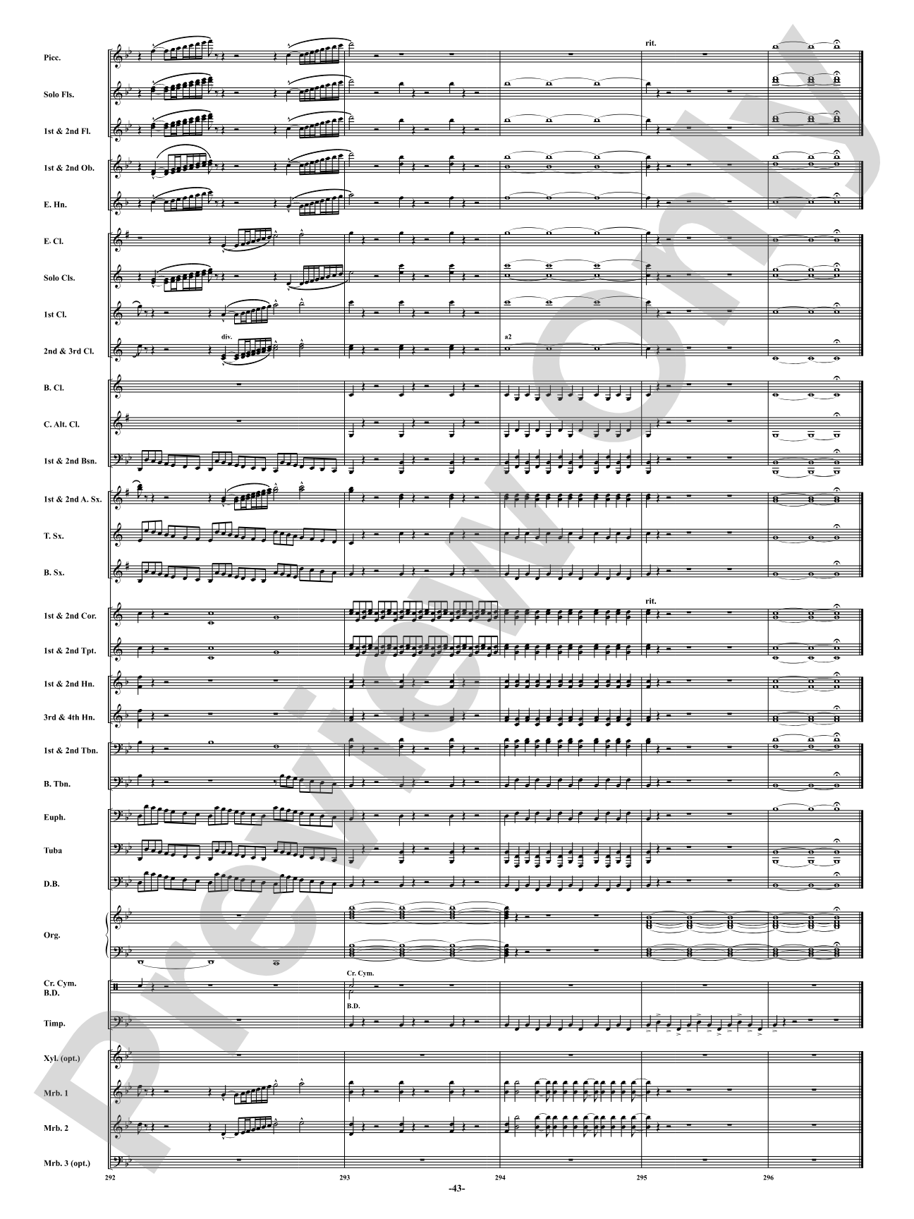 Finale from <i>Symphony No. 3</i> - Organ Symphony: Concert Band Conductor Score & Parts