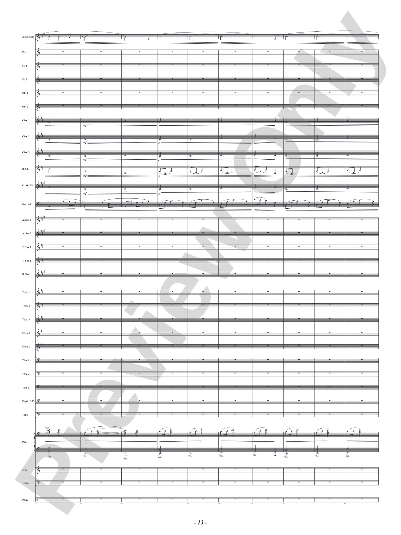 The Blue Window - Mvt. 2 from <i>Three Conversations with Matisse</i>: Concert Band Conductor Score & Parts