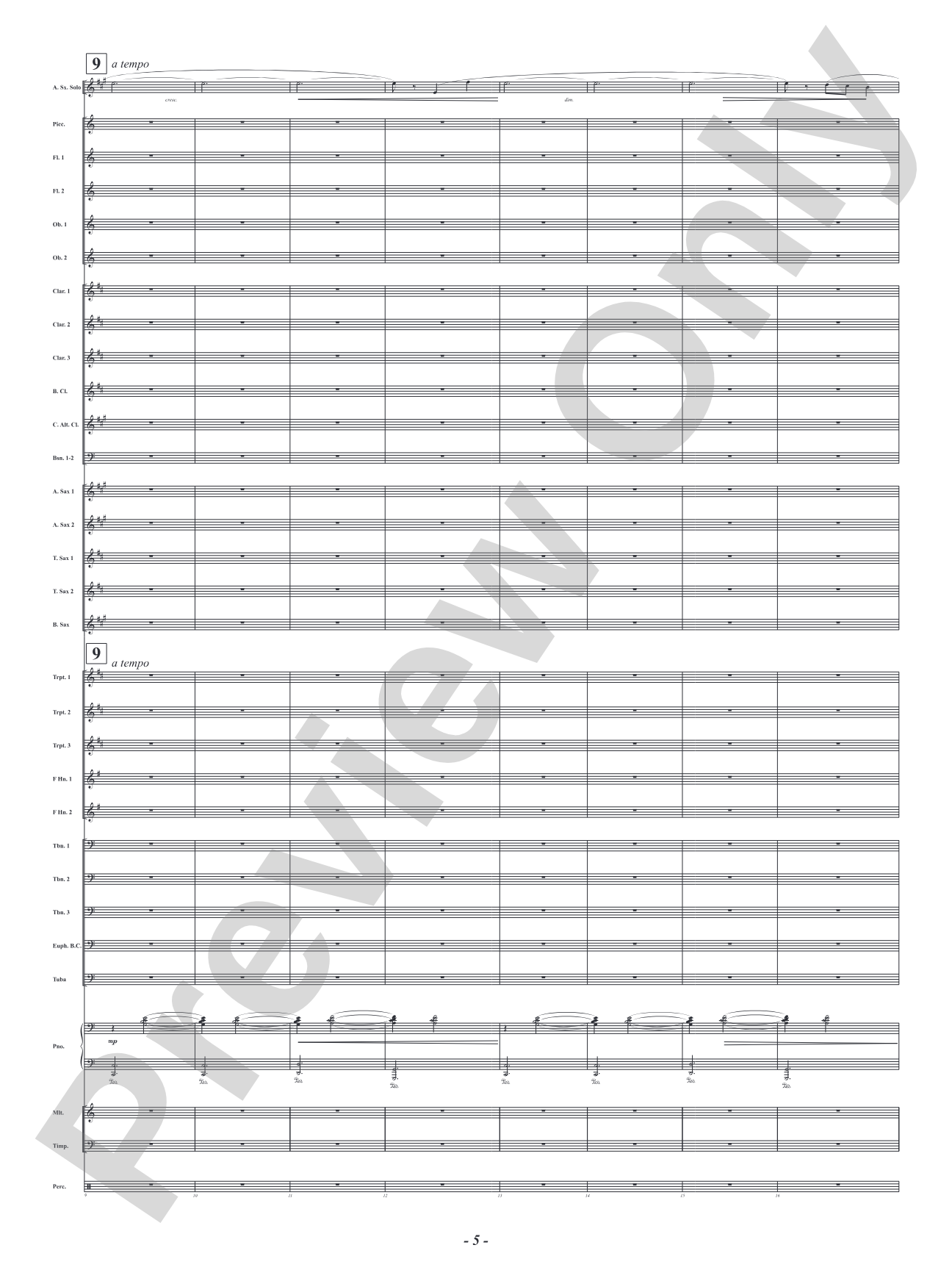 The Blue Window - Mvt. 2 from <i>Three Conversations with Matisse</i>: Concert Band Conductor Score & Parts