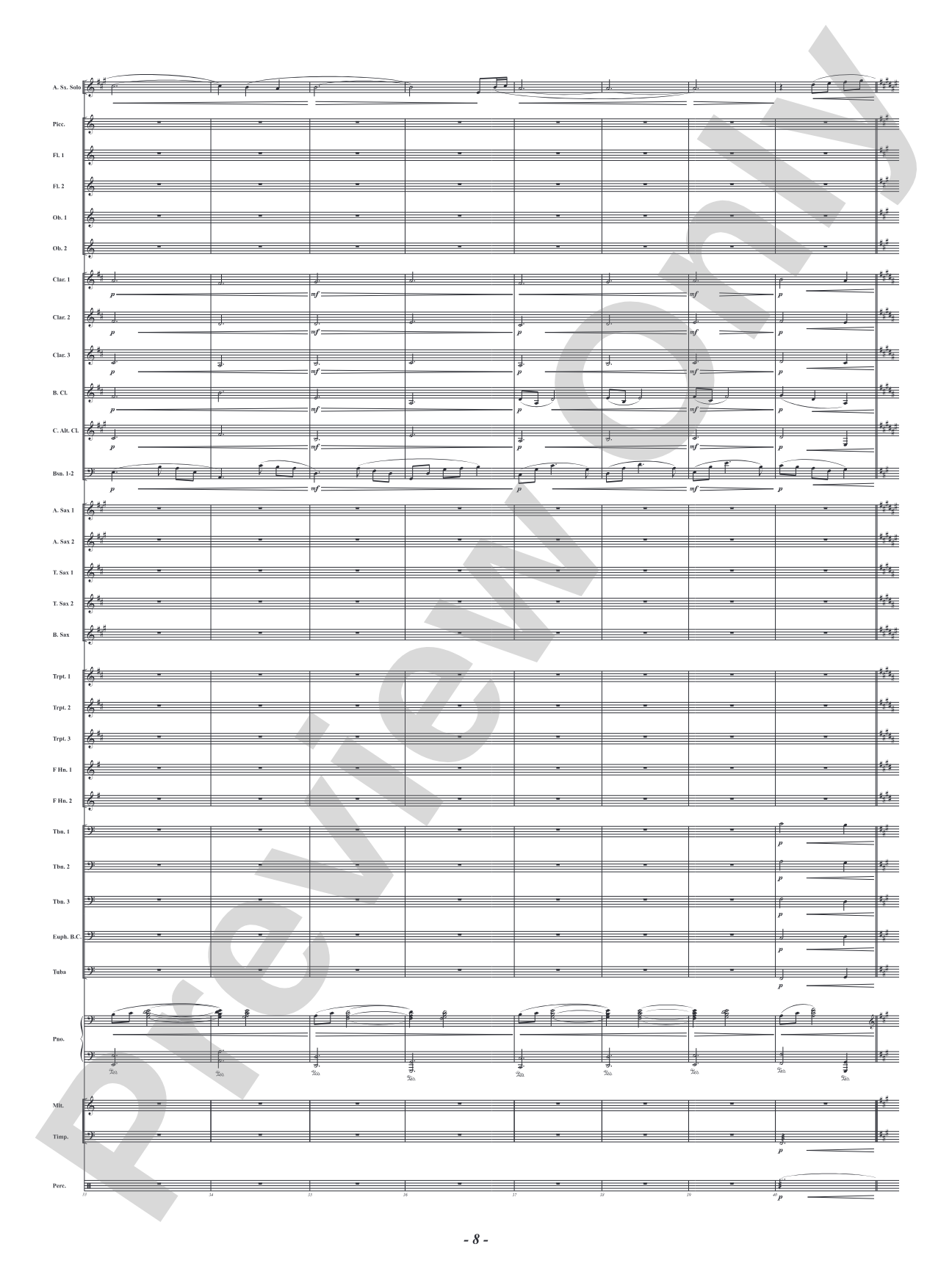 The Blue Window - Mvt. 2 from <i>Three Conversations with Matisse</i>: Concert Band Conductor Score & Parts