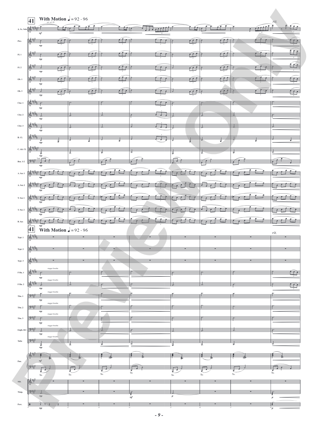 The Blue Window - Mvt. 2 from <i>Three Conversations with Matisse</i>: Concert Band Conductor Score & Parts