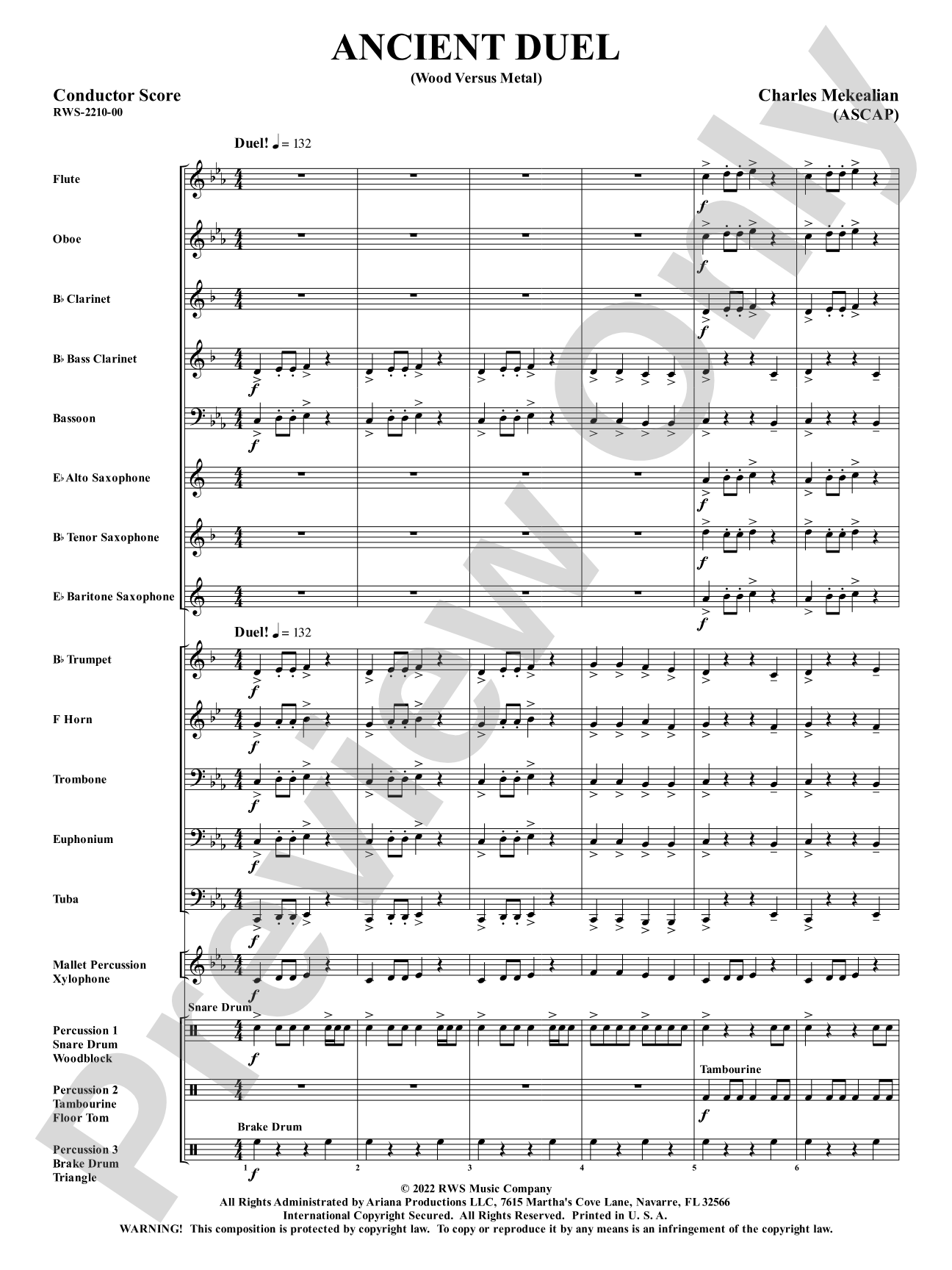 Ancient Duel - Wood Versus Metal: Score