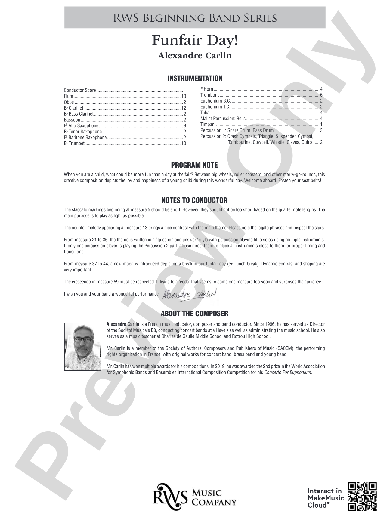 Funfair Day!: Concert Band Conductor Score & Parts