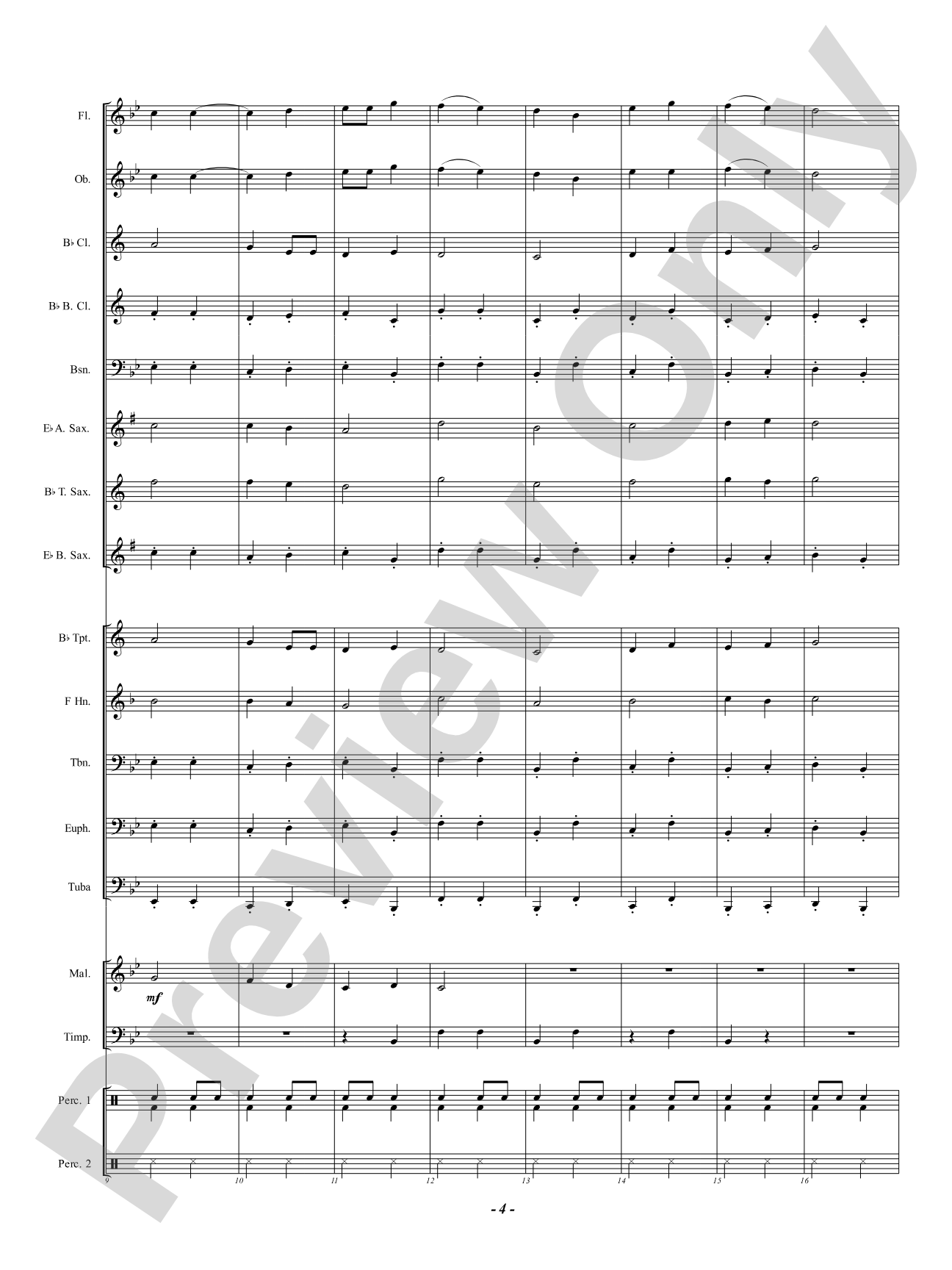 Over The Hills: Concert Band Conductor Score & Parts