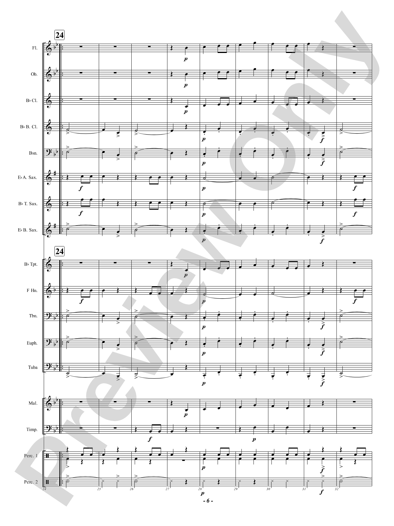 Over The Hills: Concert Band Conductor Score & Parts
