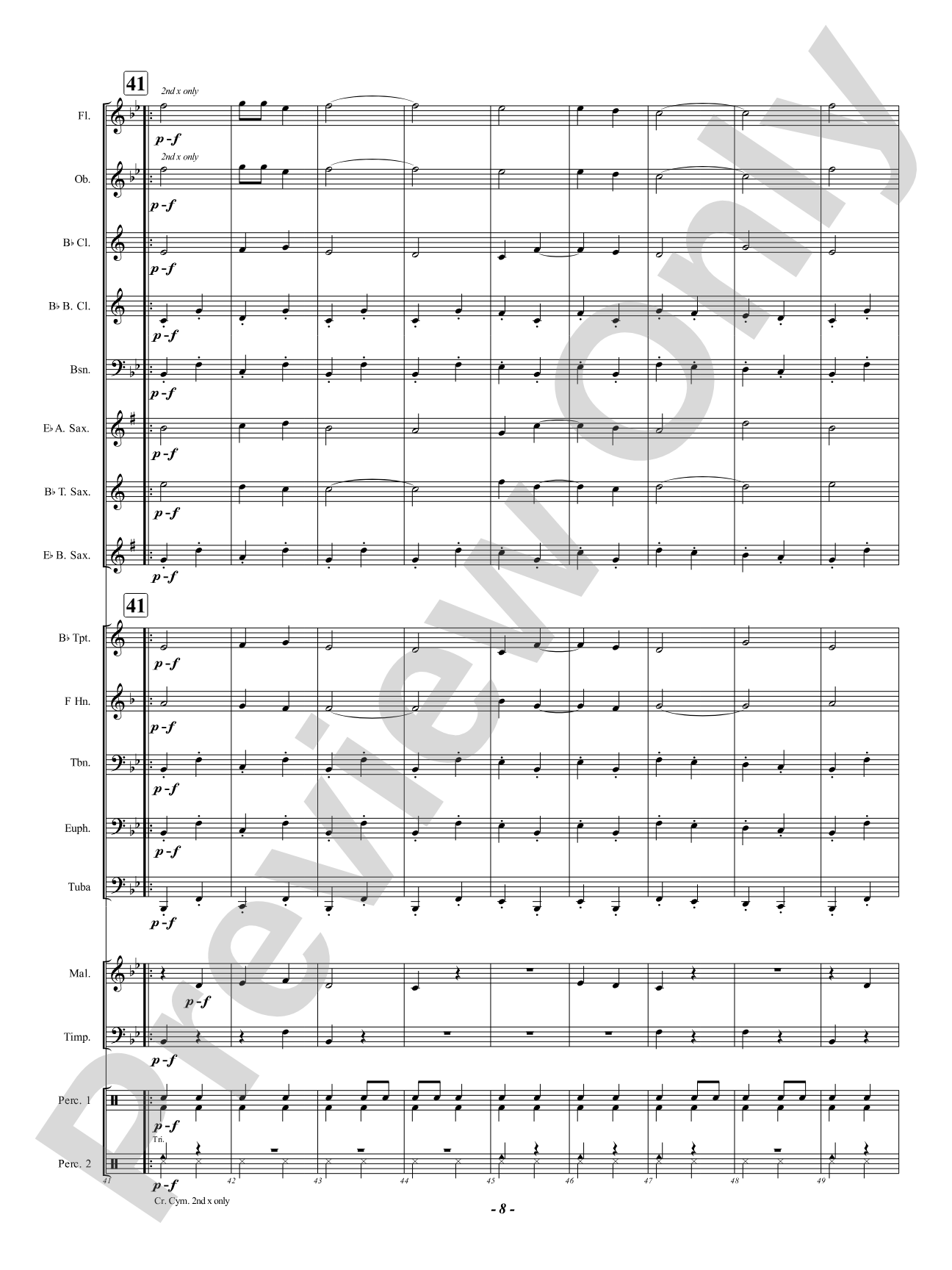Over The Hills: Concert Band Conductor Score & Parts