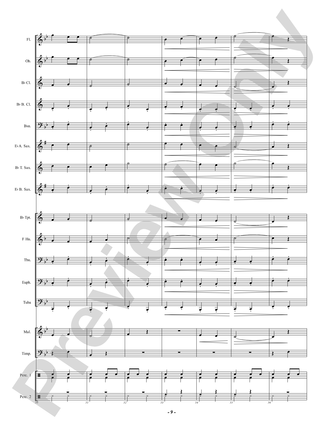 Over The Hills: Concert Band Conductor Score & Parts