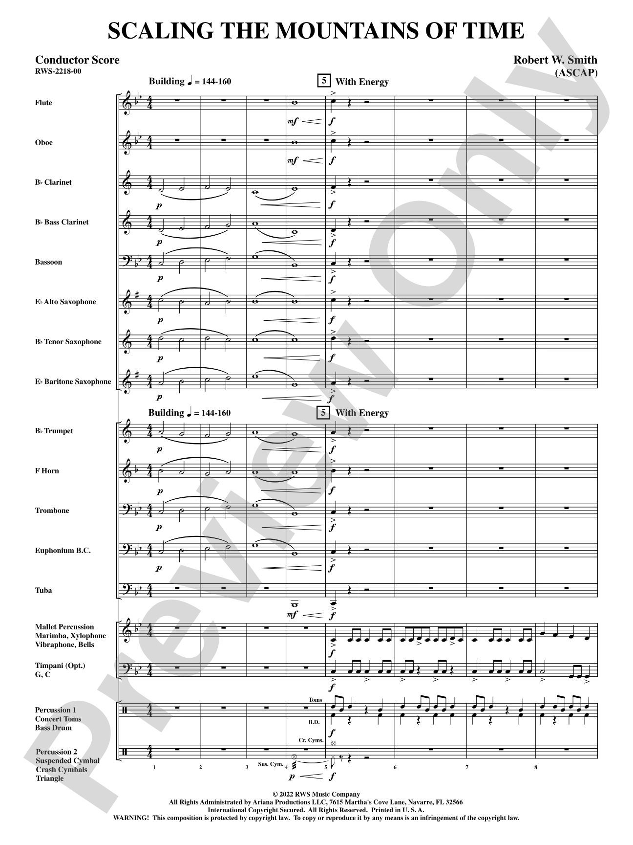Scaling the Mountains of Time: Concert Band Conductor Score & Parts