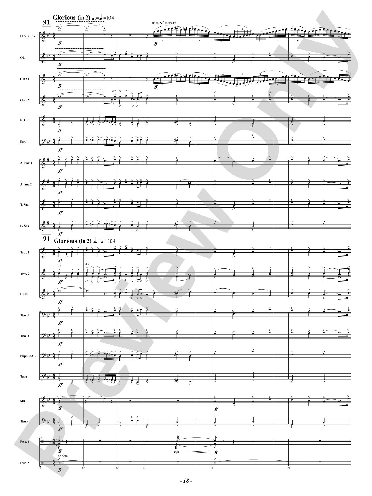 Fanfare for the Festival of Lights: Concert Band Conductor Score & Parts