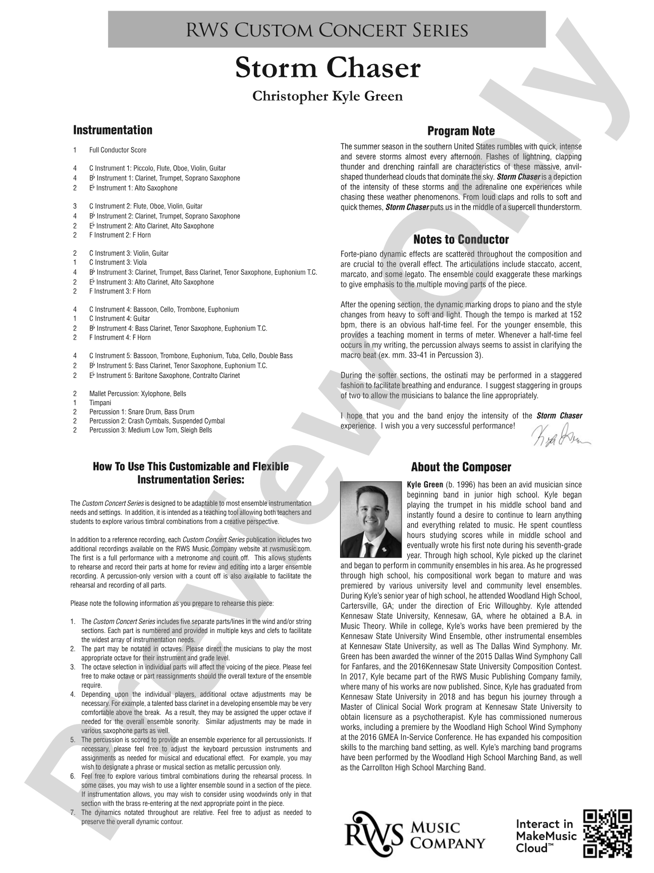 Storm Chaser: Flexible Concert Band Conductor Score & Parts