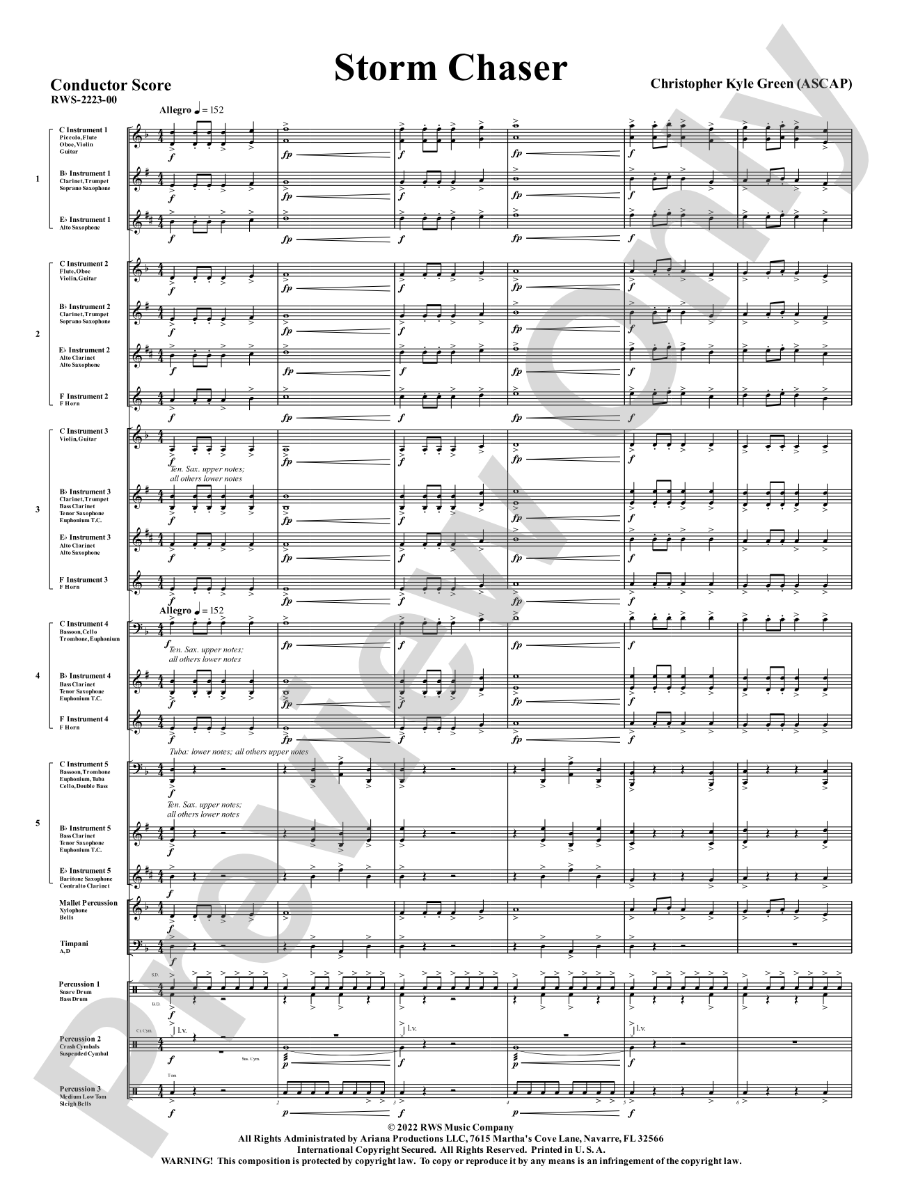 Storm Chaser: Flexible Concert Band Conductor Score & Parts