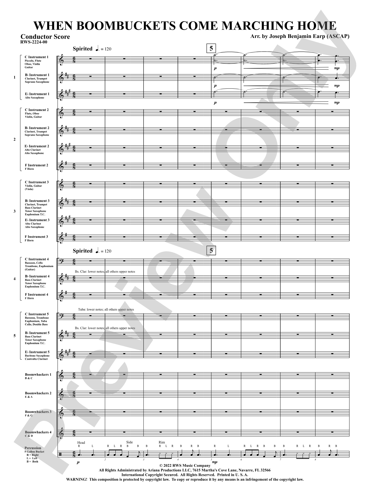 When Boombuckets Come Marching Home: Flexible Concert Band Conductor Score & Parts