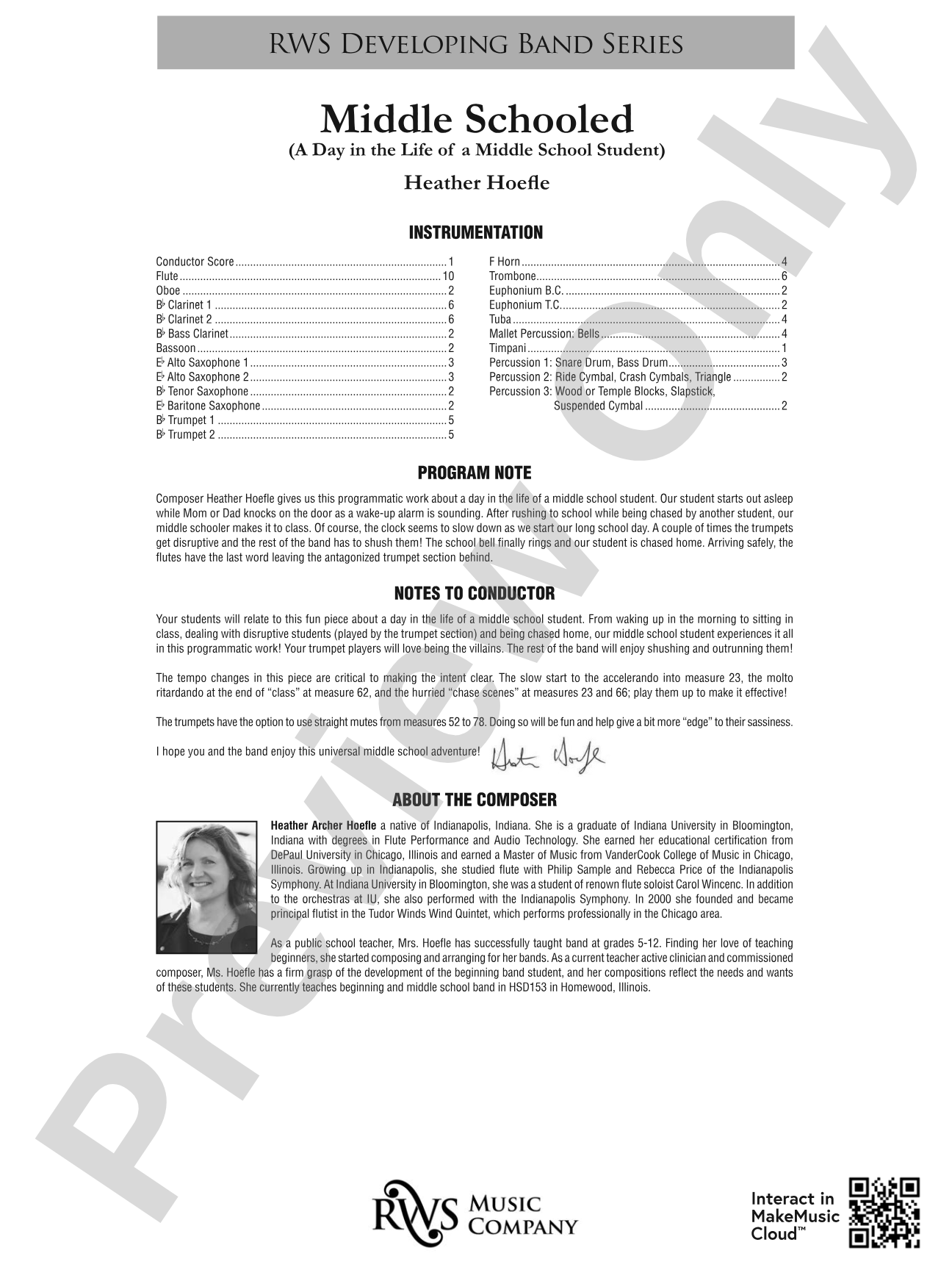 Middle Schooled - A Day in the Life of a Middle School Student: Concert Band Conductor Score & Parts