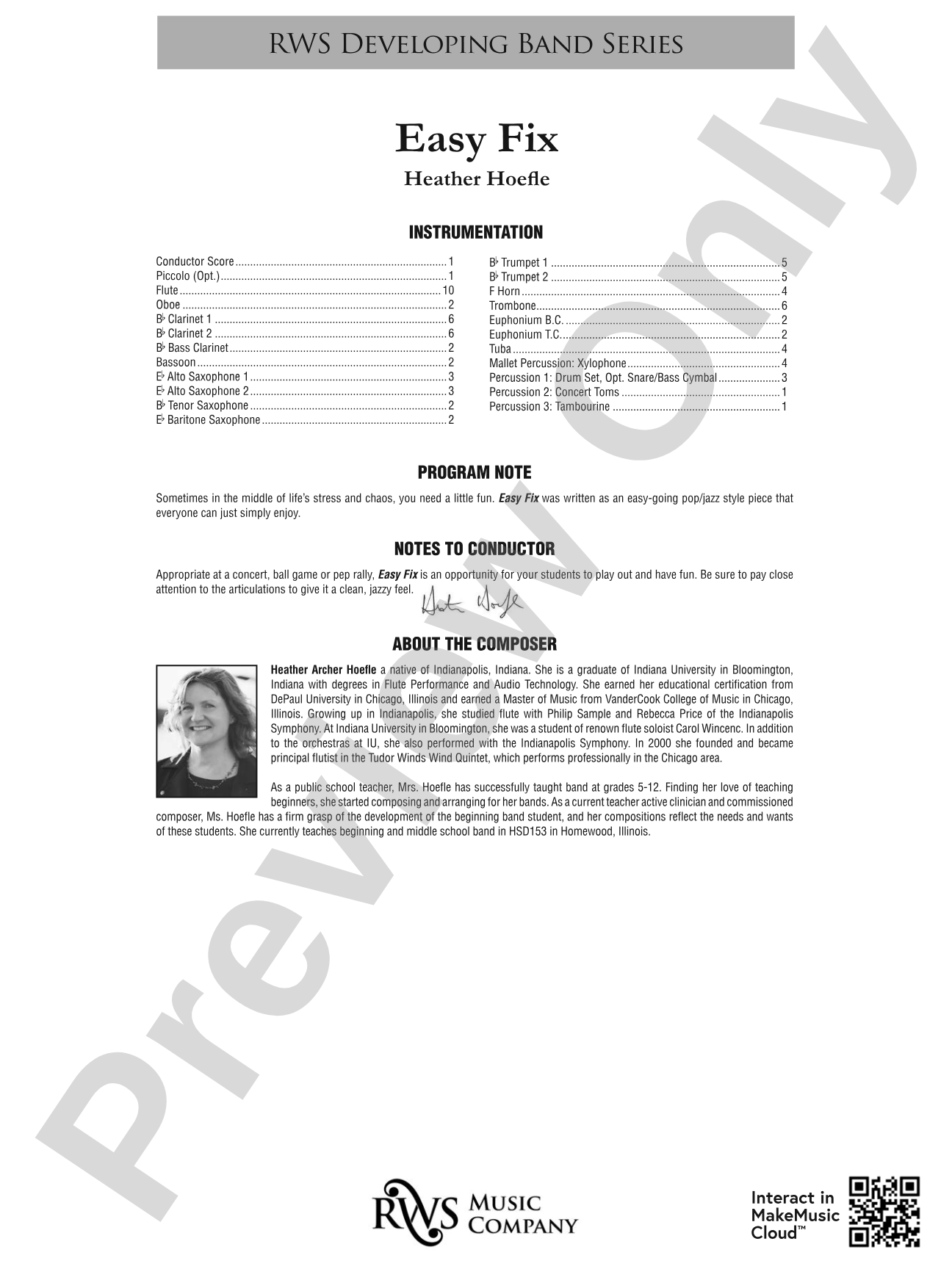 Easy Fix: Concert Band Conductor Score & Parts
