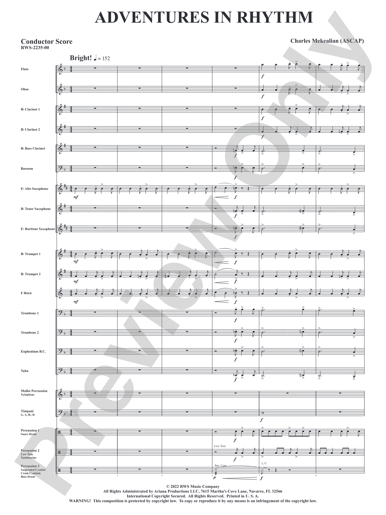 Adventures in Rhythm: Concert Band Conductor Score & Parts