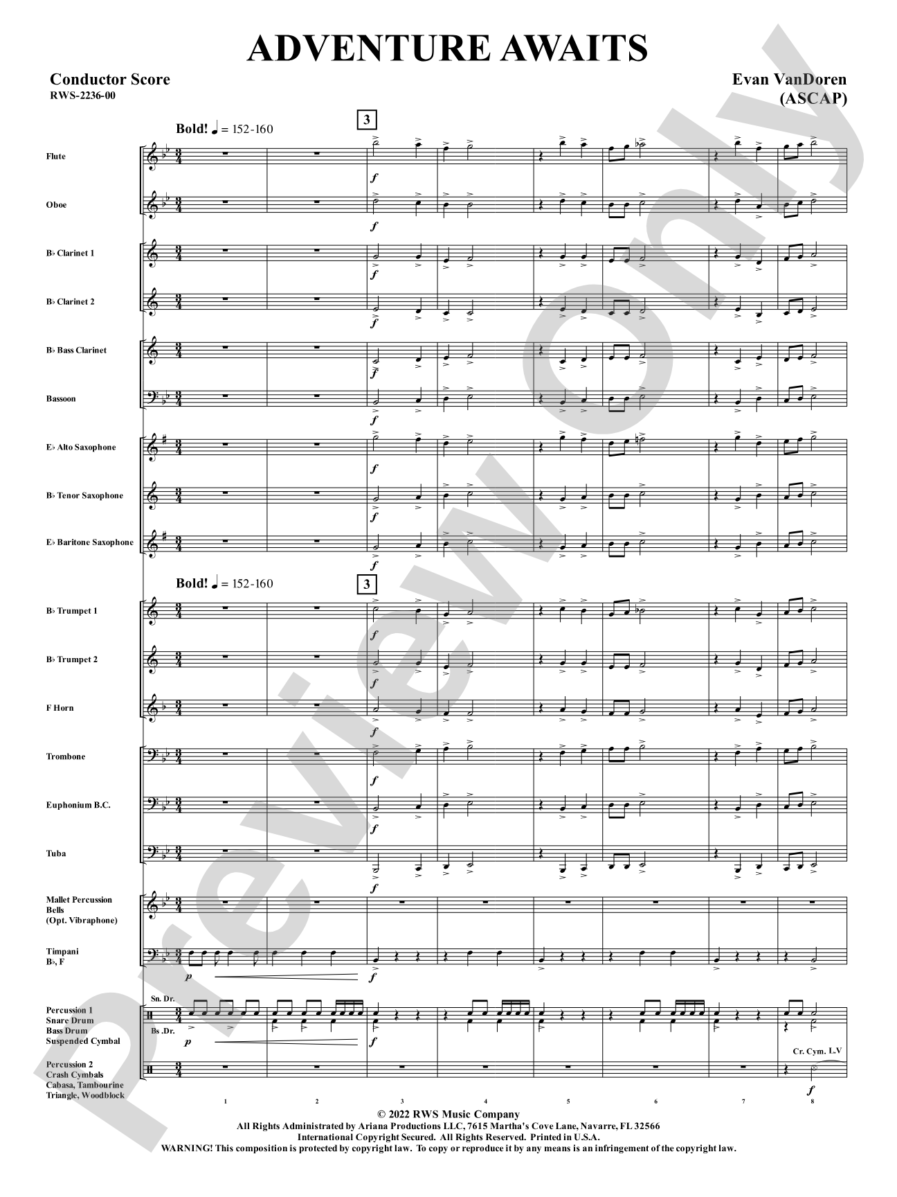 Adventure Awaits: Concert Band Conductor Score & Parts