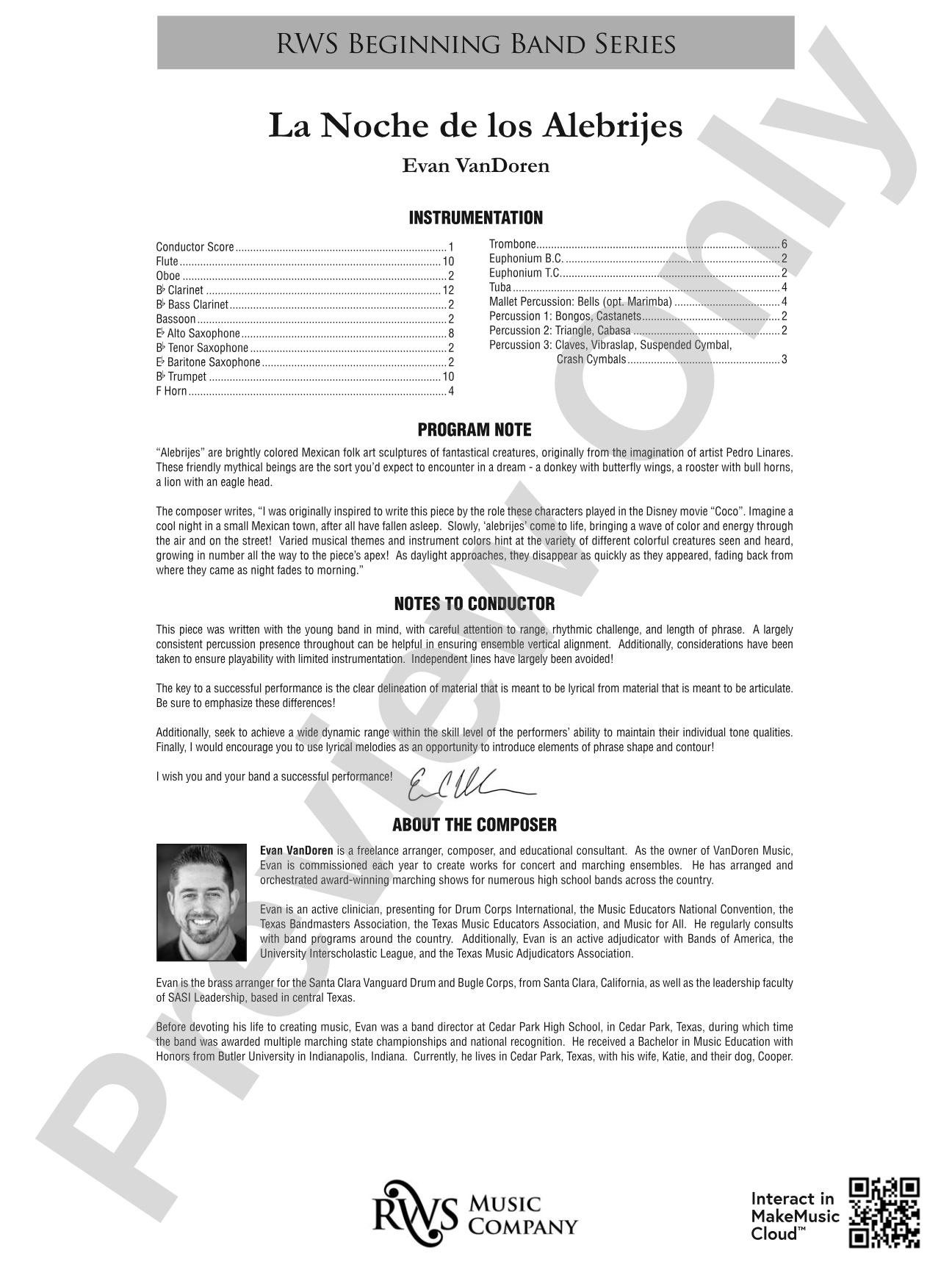 La Noche de los Alebrijes: Concert Band Conductor Score & Parts