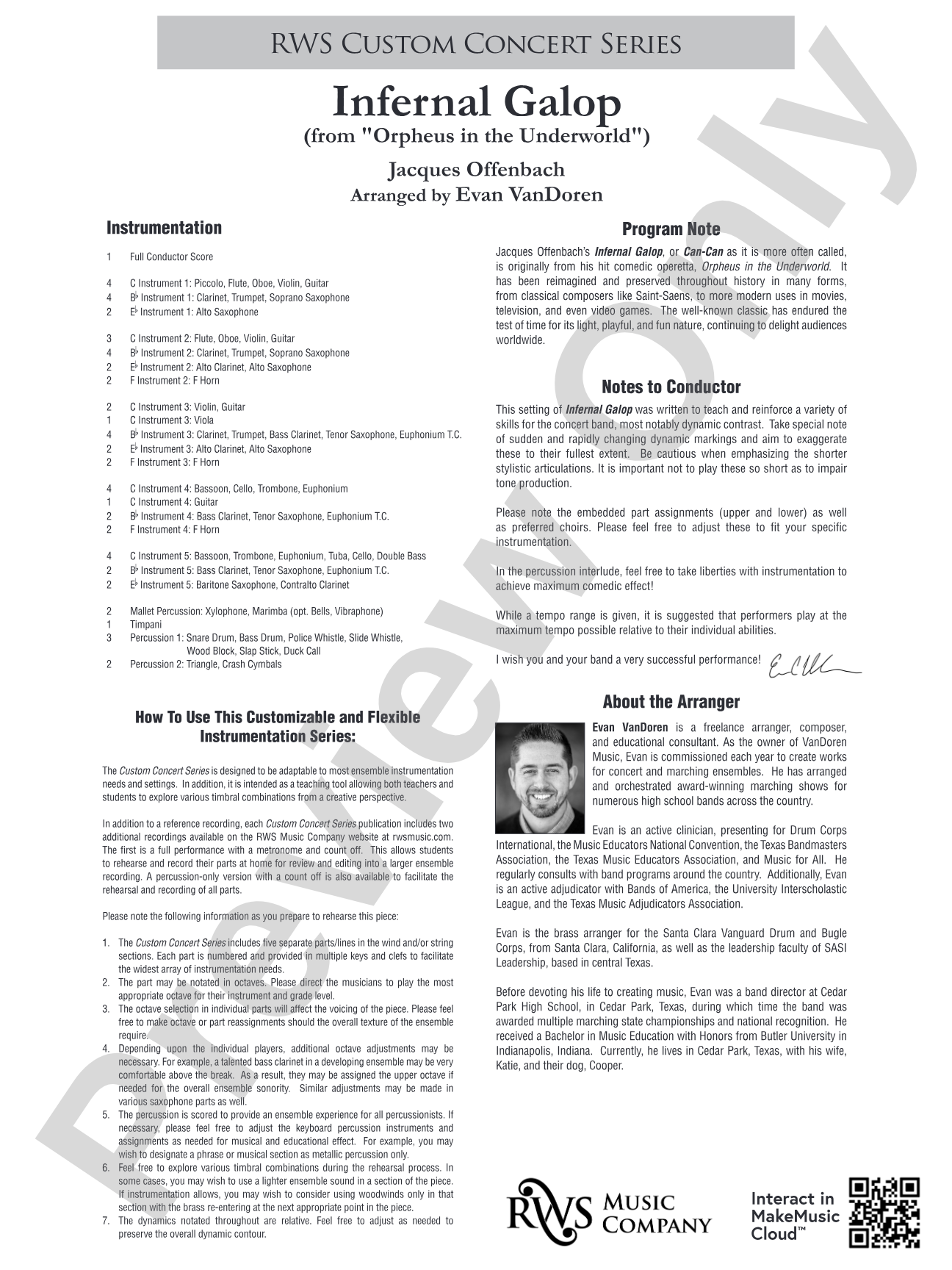 Infernal Galop - From <i>Orpheus in the Underworld</i>: Flexible Concert Band Conductor Score & Parts