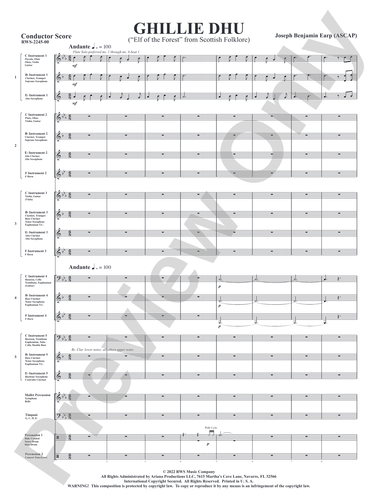 Ghillie Dhu - "Elf of the Forest" from Scottish Folklore: Score