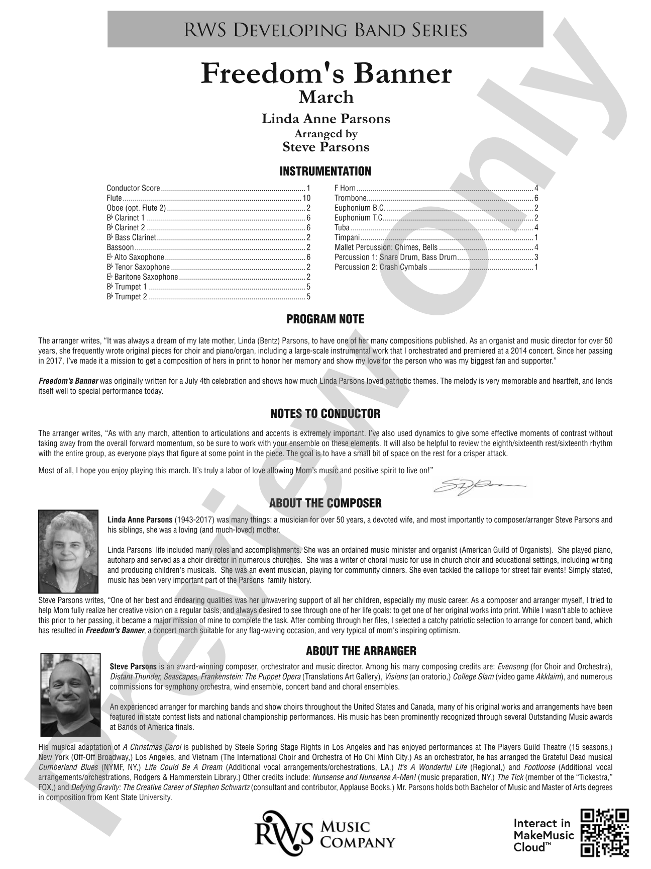 Freedom's Banner - March: Concert Band Conductor Score & Parts