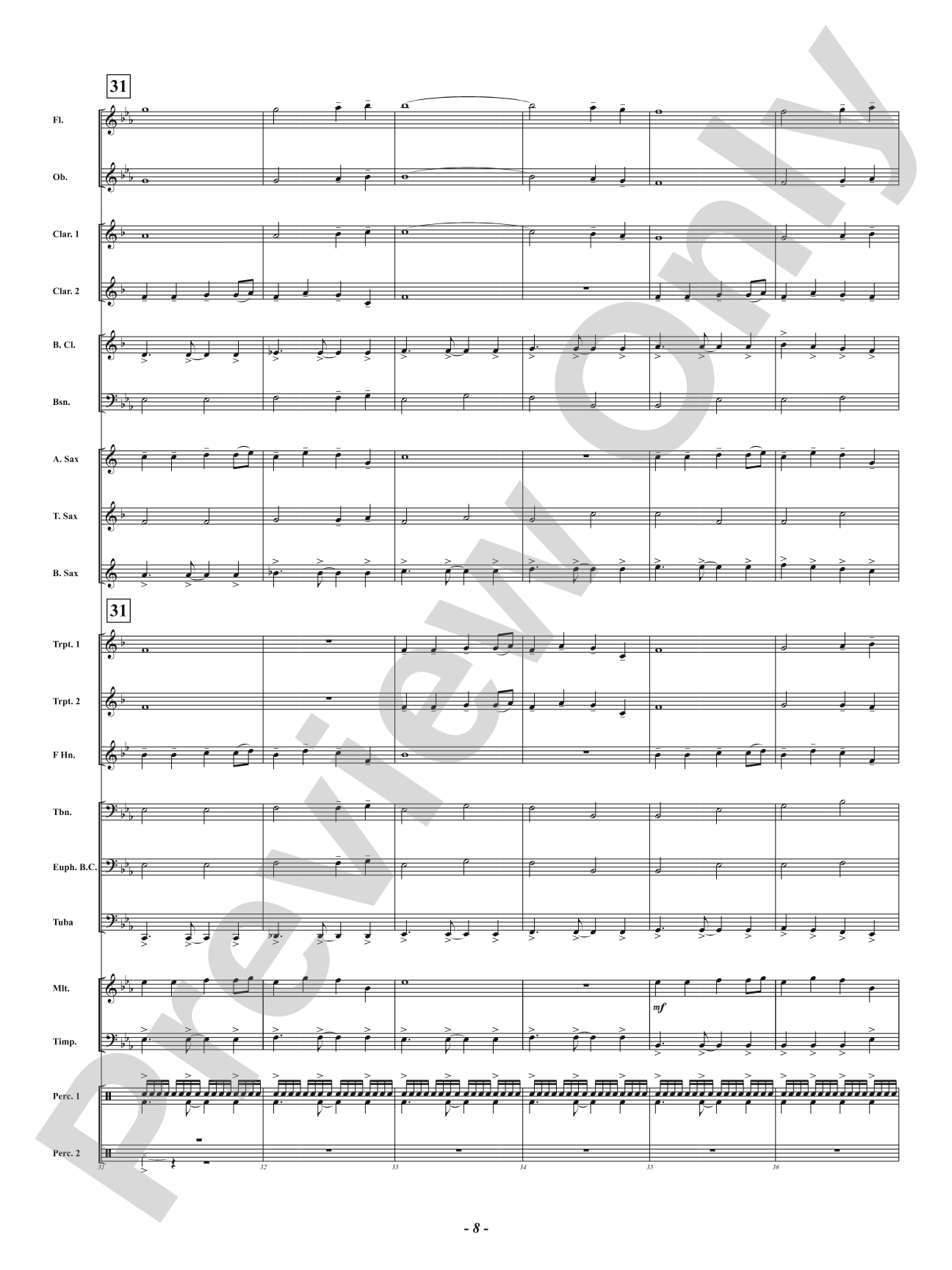 Spangled: Concert Band Conductor Score & Parts