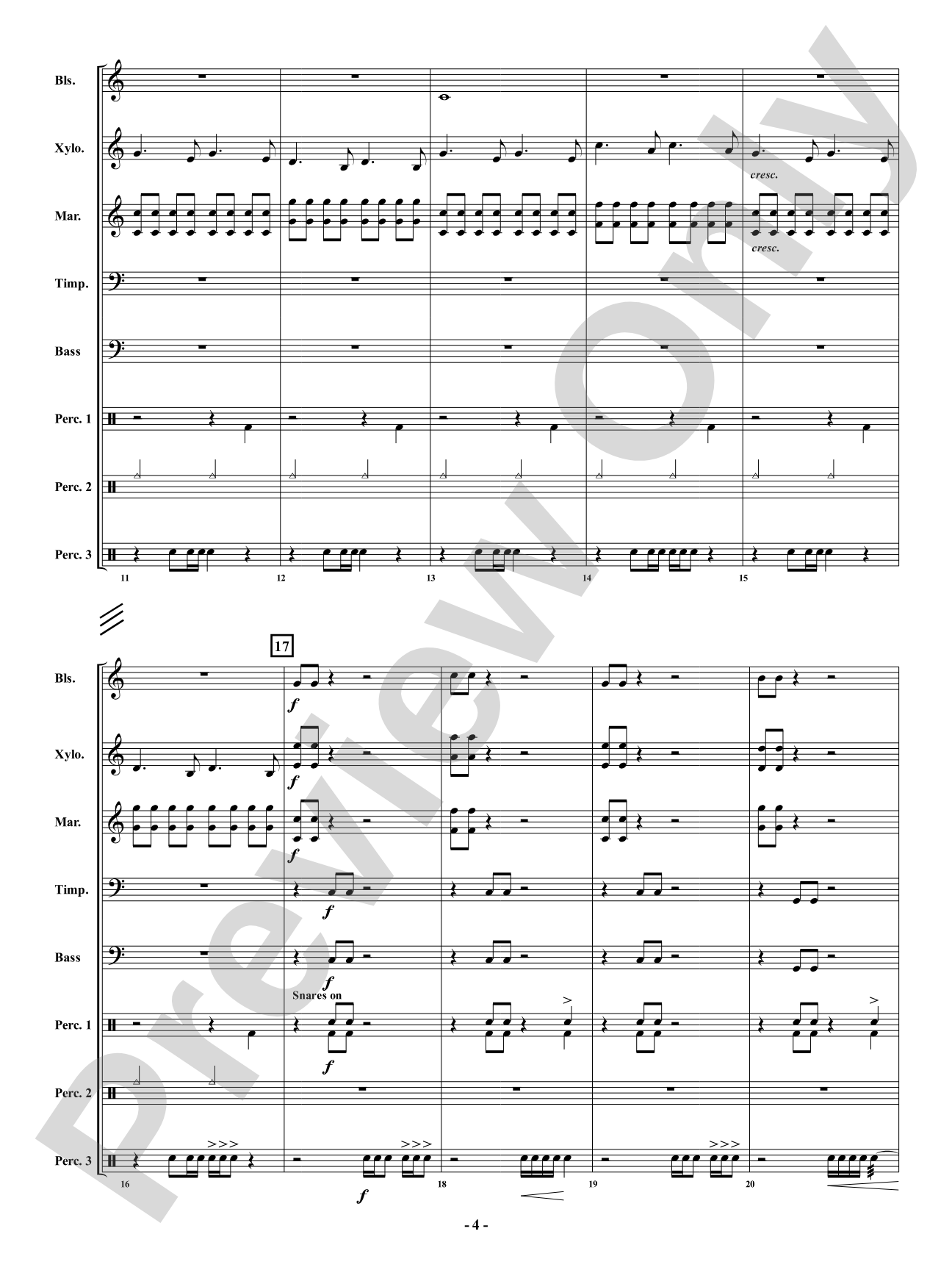 Comets: Percussion Ensemble Conductor Score & Parts