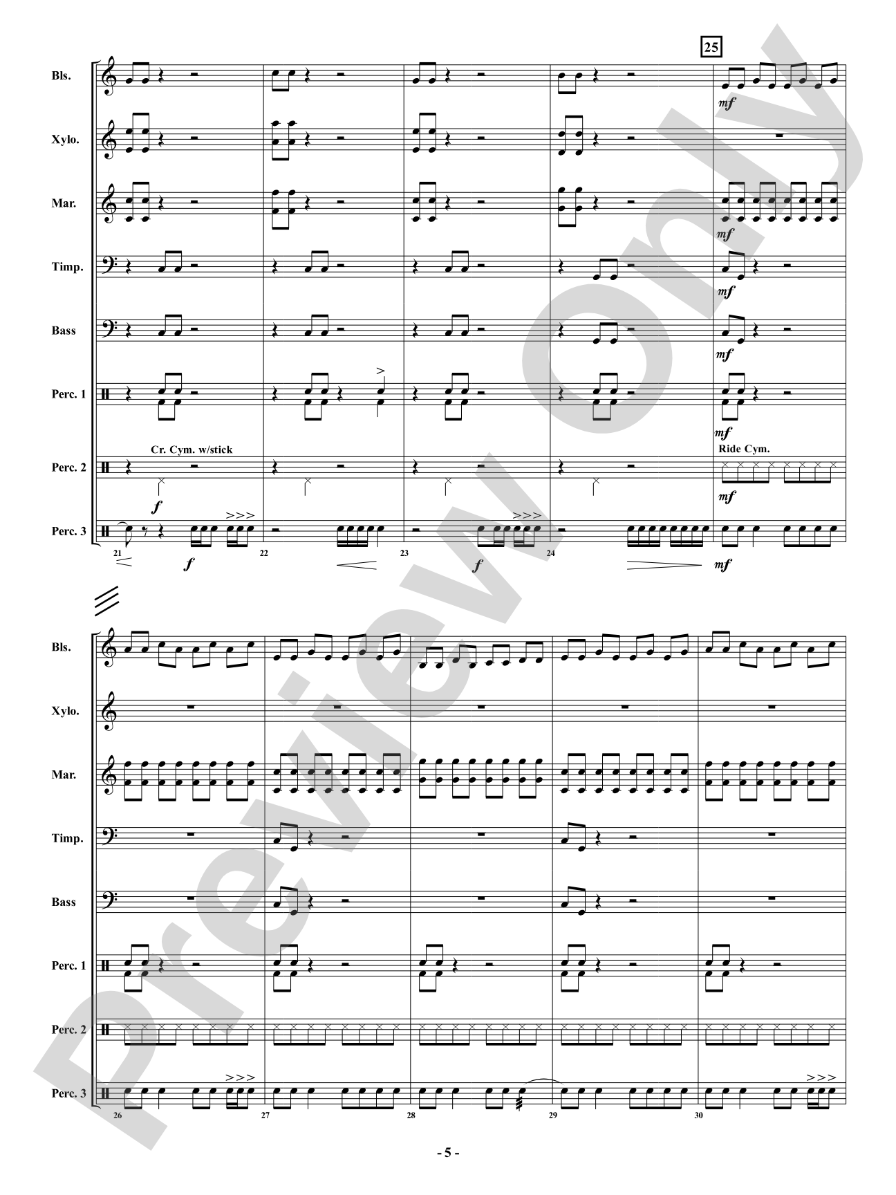 Comets: Percussion Ensemble Conductor Score & Parts