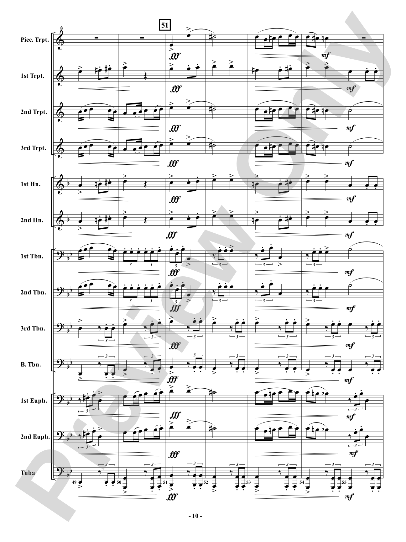 Allegretto from <i>Symphony No. 7</i> - Brass Ensemble: Brass Ensemble Conductor Score & Parts
