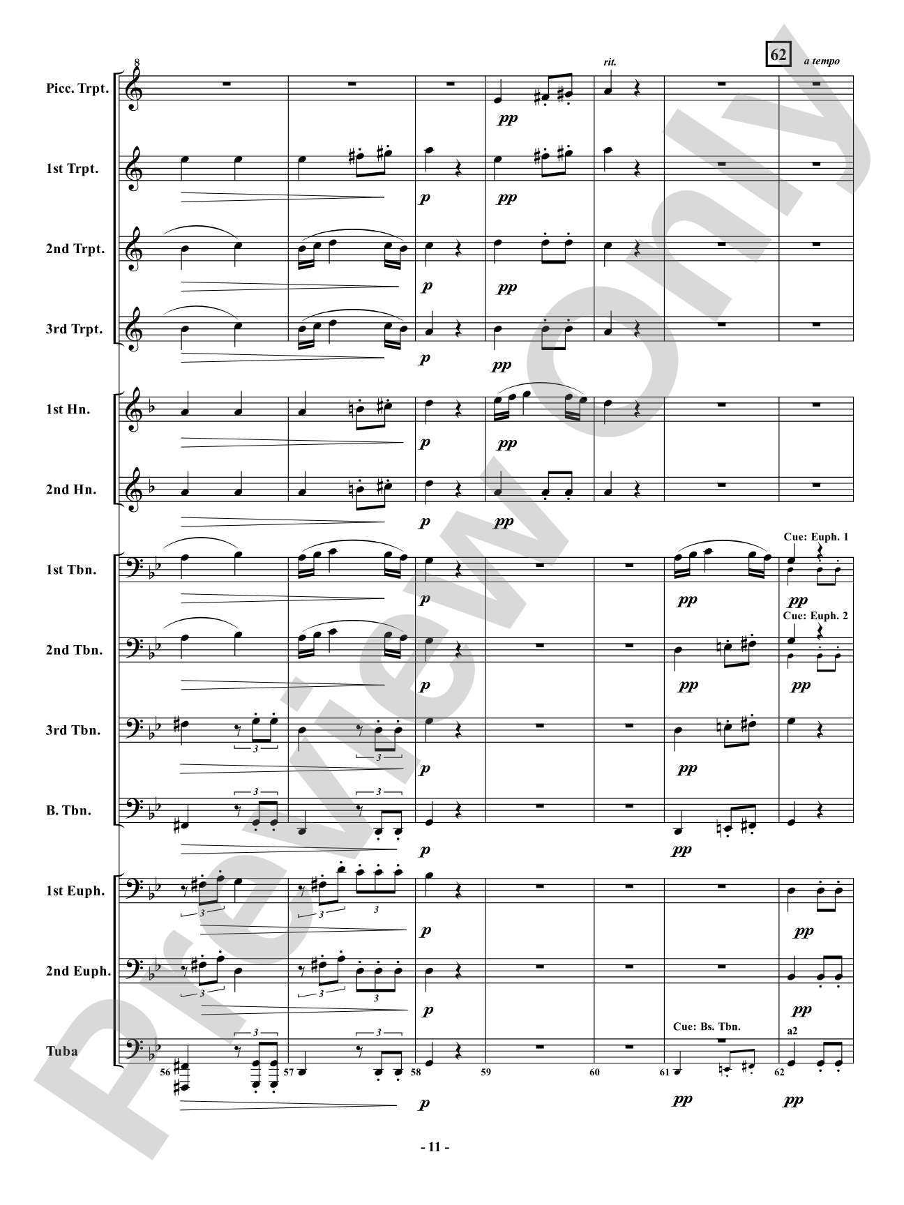 Allegretto from <i>Symphony No. 7</i> - Brass Ensemble: Brass Ensemble Conductor Score & Parts