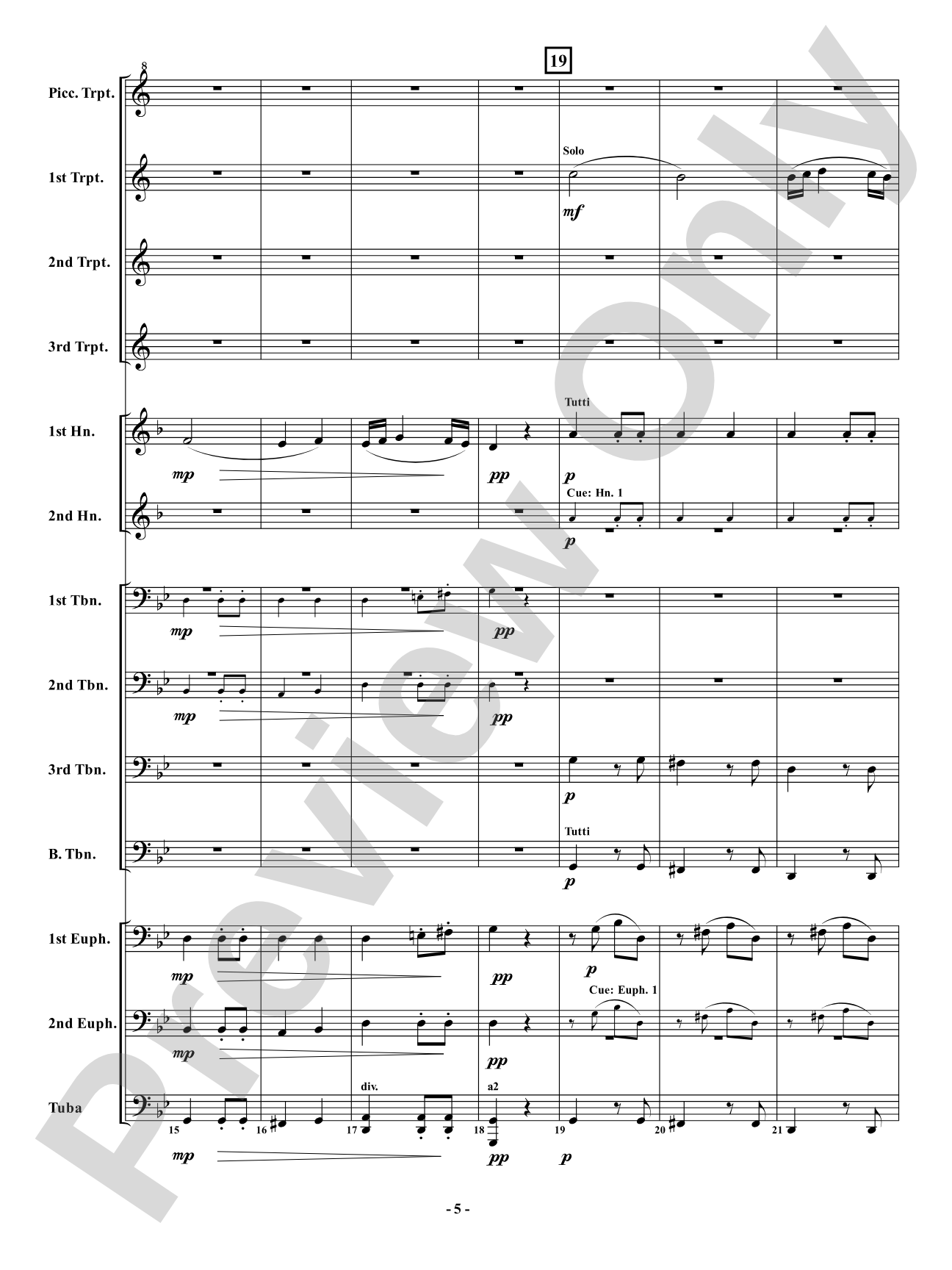 Allegretto from <i>Symphony No. 7</i> - Brass Ensemble: Brass Ensemble Conductor Score & Parts