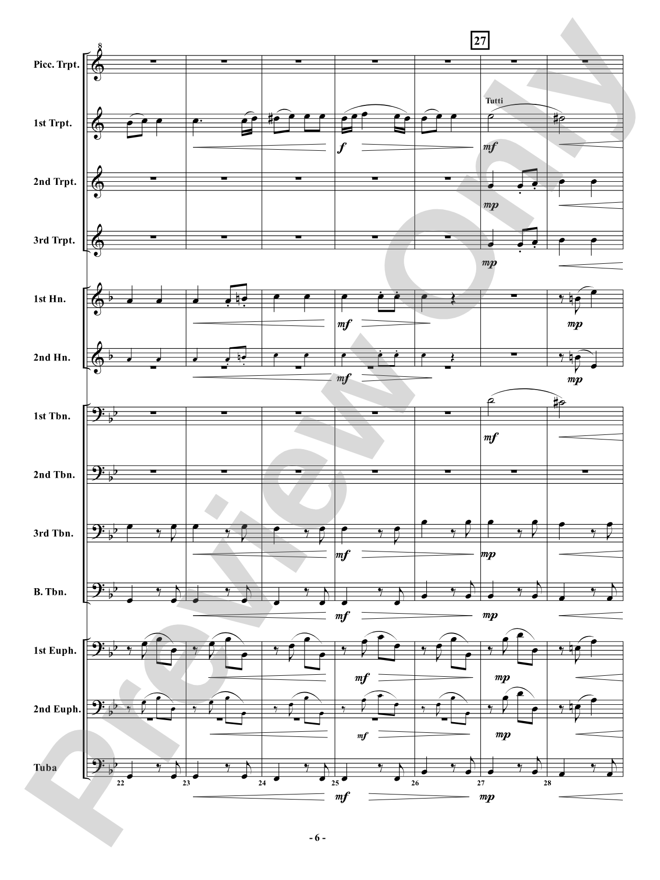 Allegretto from <i>Symphony No. 7</i> - Brass Ensemble: Brass Ensemble Conductor Score & Parts
