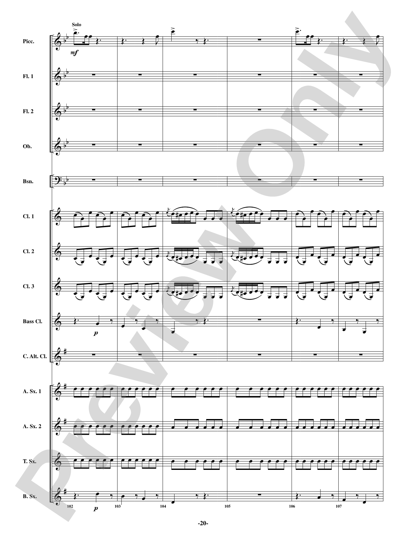 Scene - From <i>The Barber of Seville</i>: Woodwind Ensemble Conductor Score & Parts