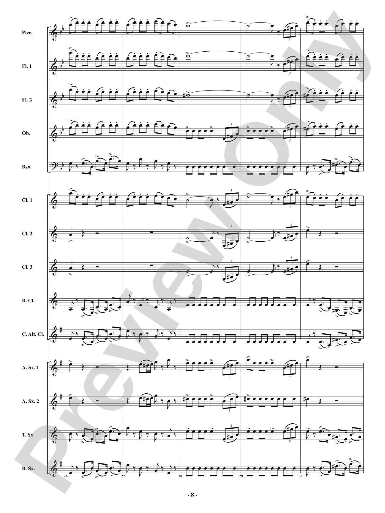 Finale - From <i>The Barber of Seville</i>: Woodwind Ensemble Conductor Score & Parts
