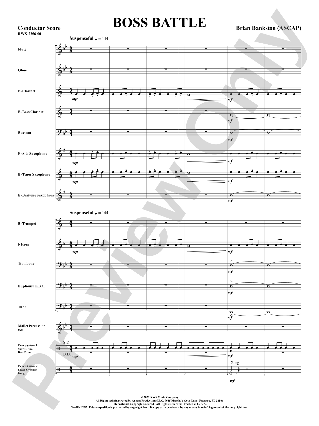 Boss Battle: Concert Band Conductor Score & Parts